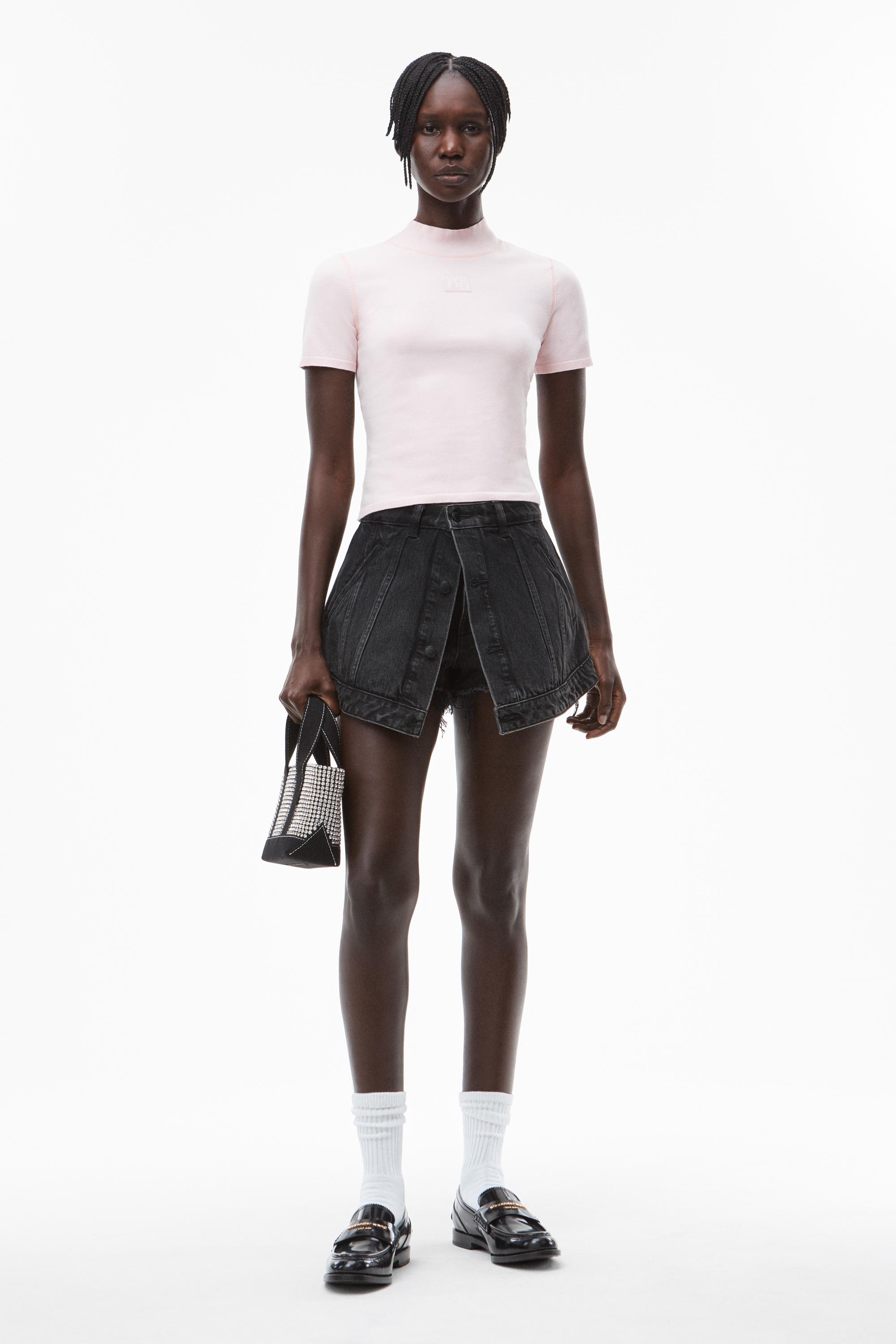 Alexander Wang Cutaway Skort In Denim 