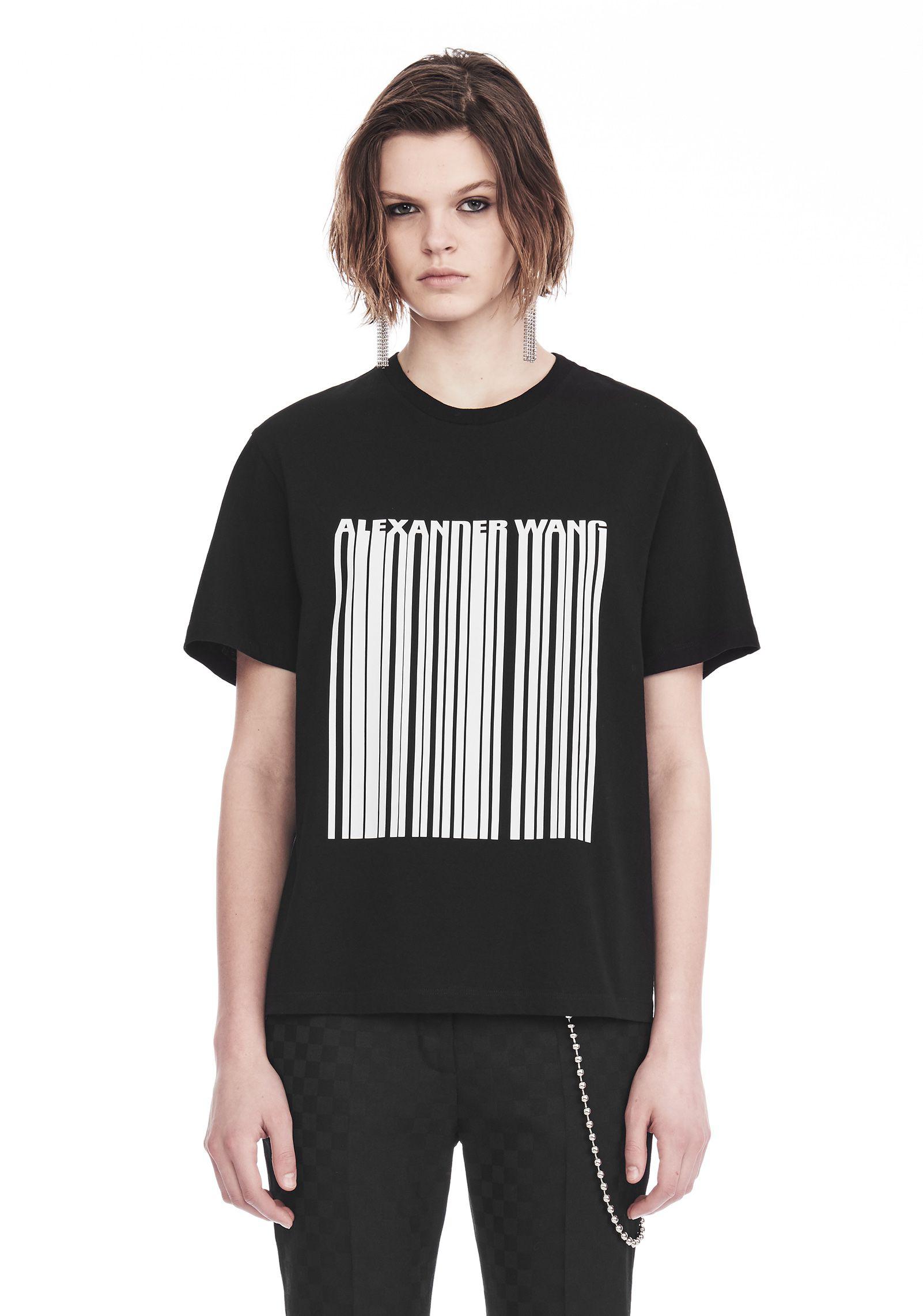 Alexander Wang Cotton Exclusive T-shirt With Bonded Barcode in Black - Lyst