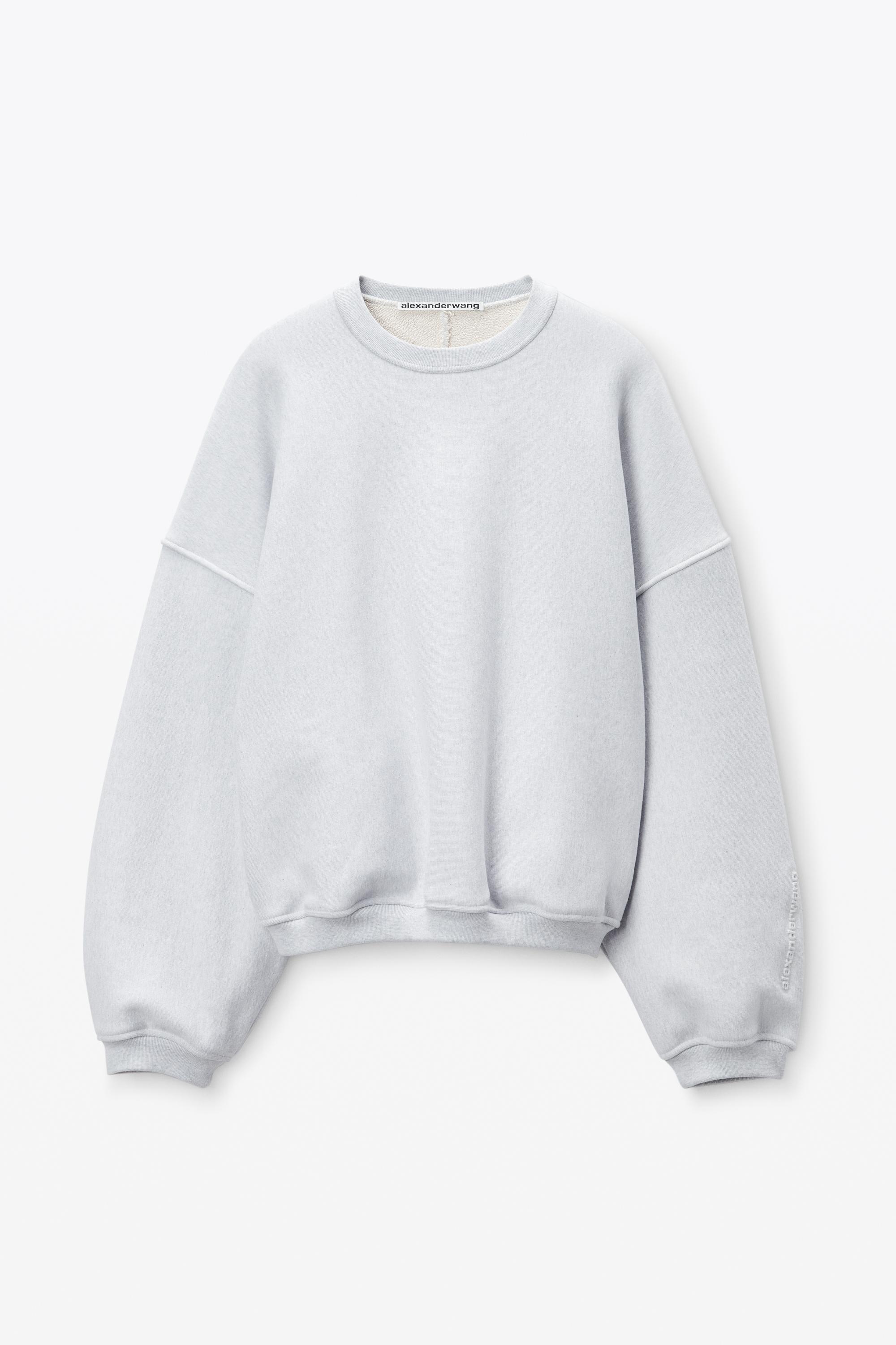 Alexander Wang Logo Embroidered Oversized Sweatshirt in Gray for