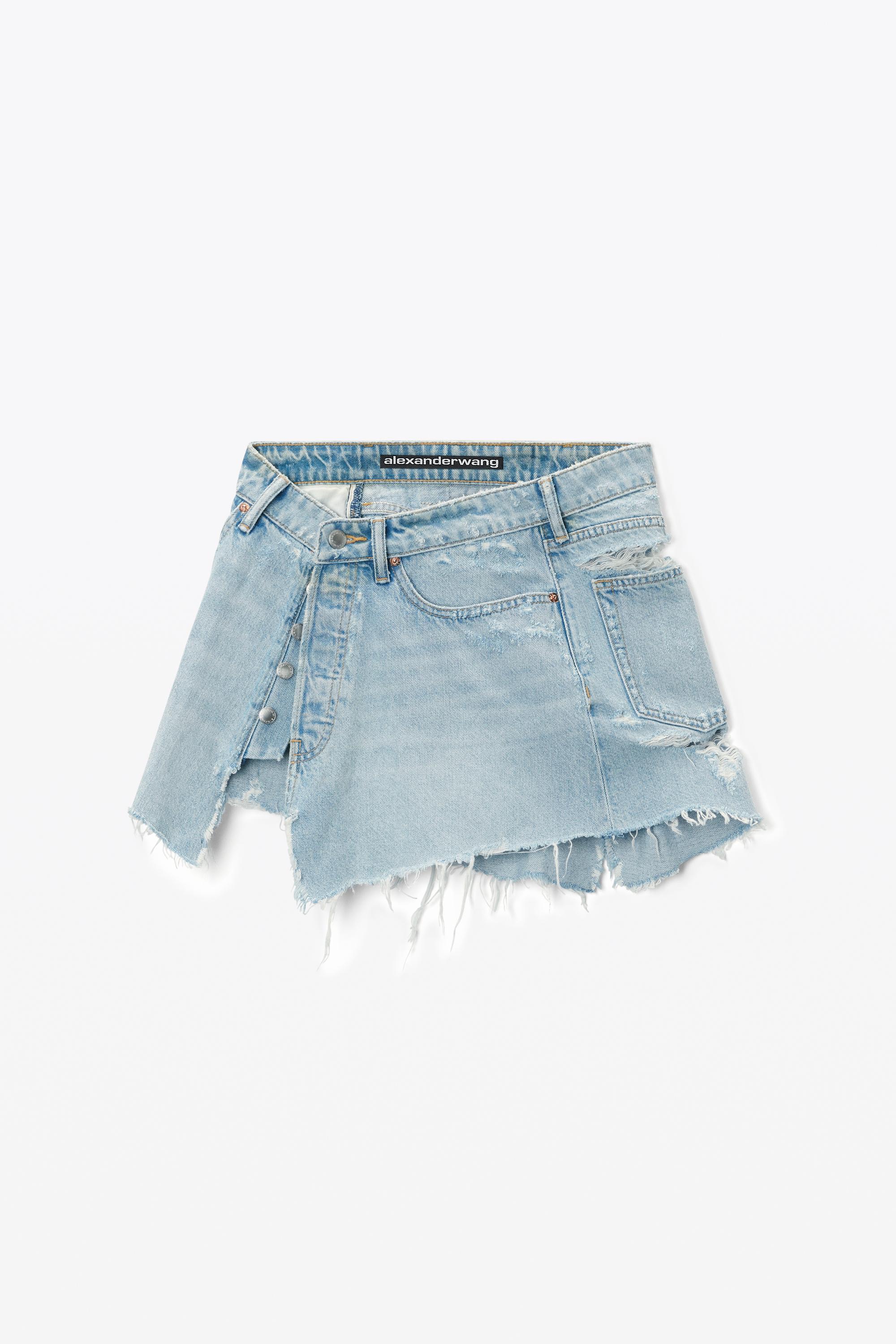 Alexander Wang Deconstructed Mini Skirt In Cotton in Blue | Lyst