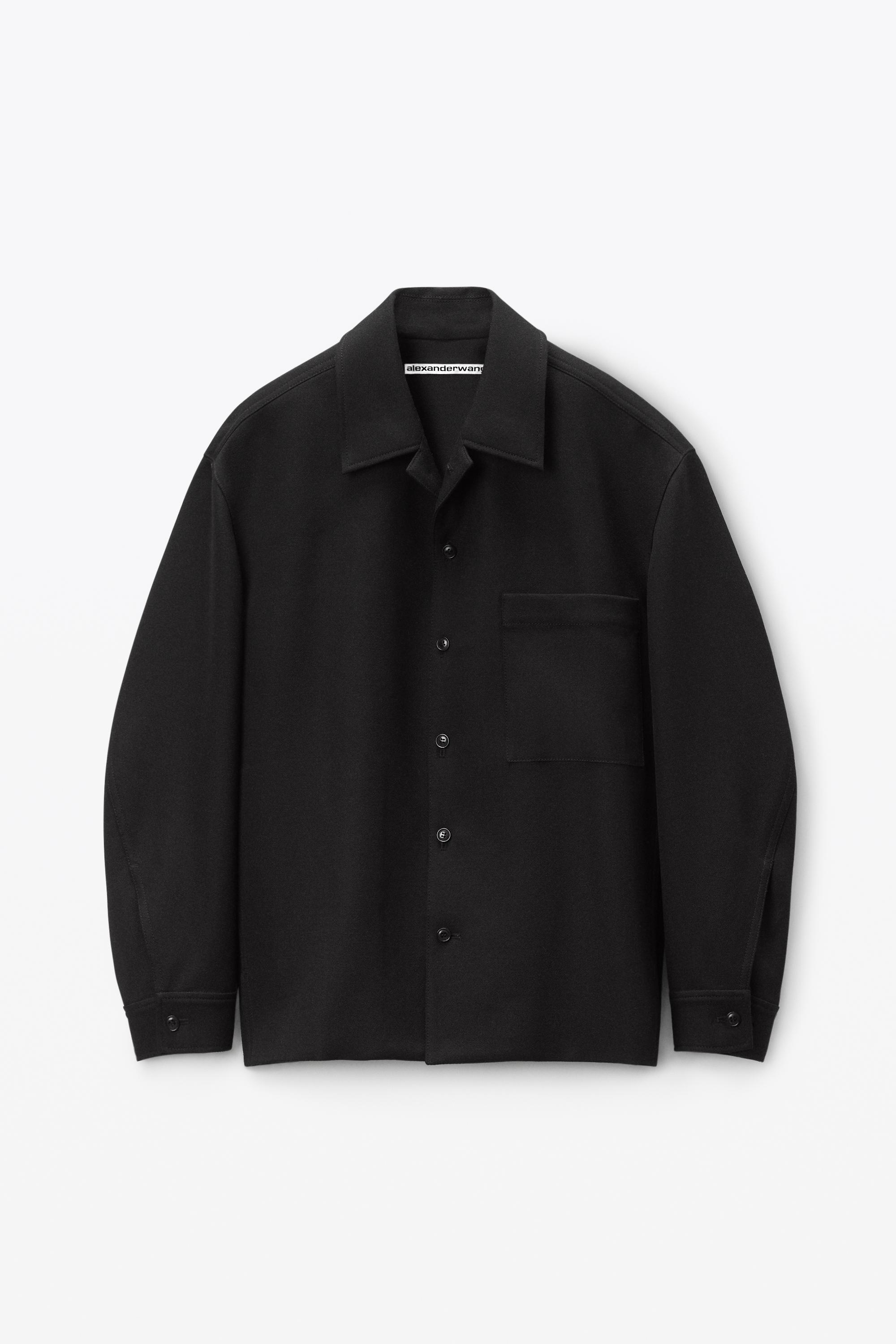 Alexander Wang Oversized Tailored Shirt Jacket In Wool in Alexander Wang Oversized Tailored Shirt Jacket In Wool in