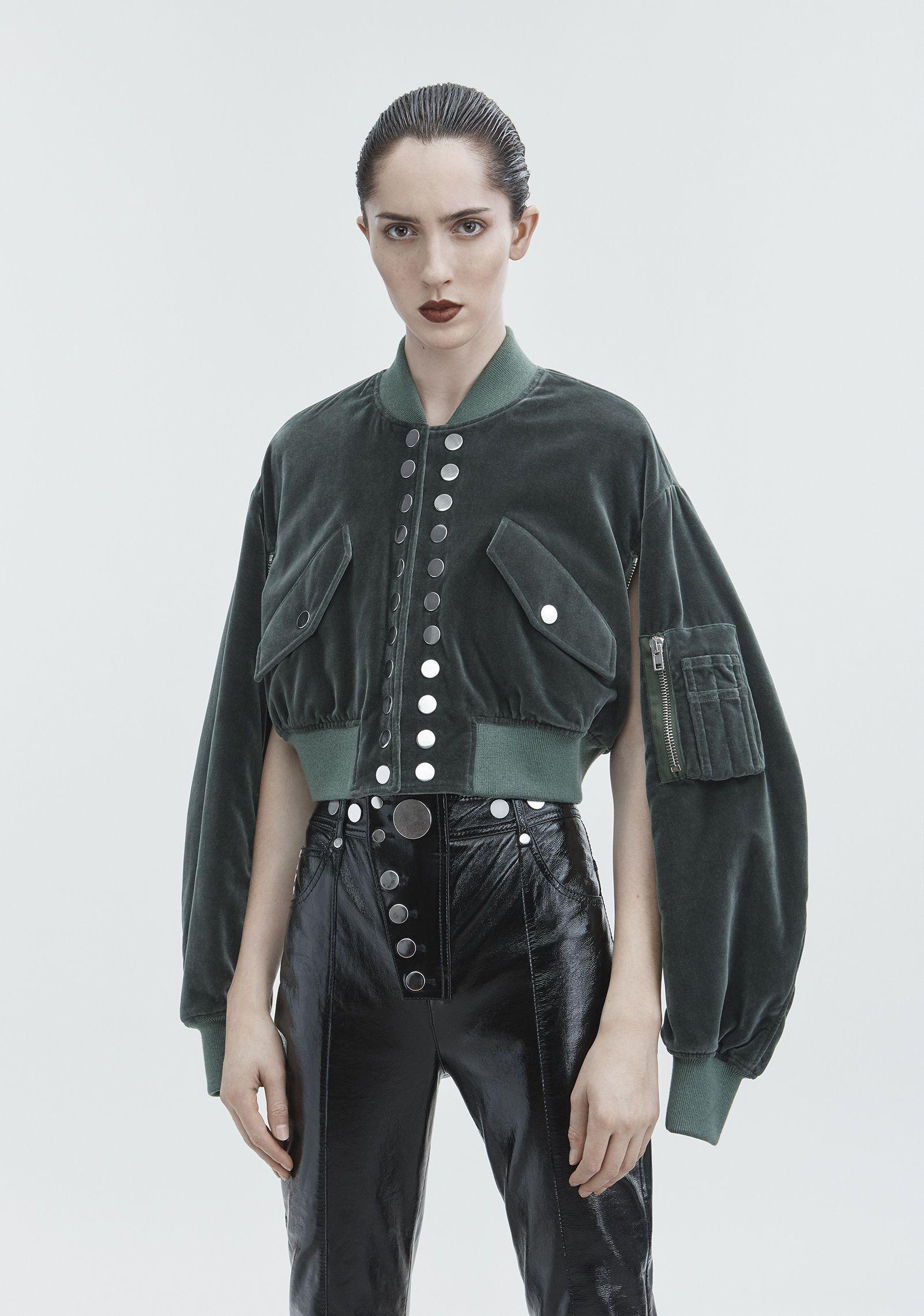 alexander wang cropped bomber jacket