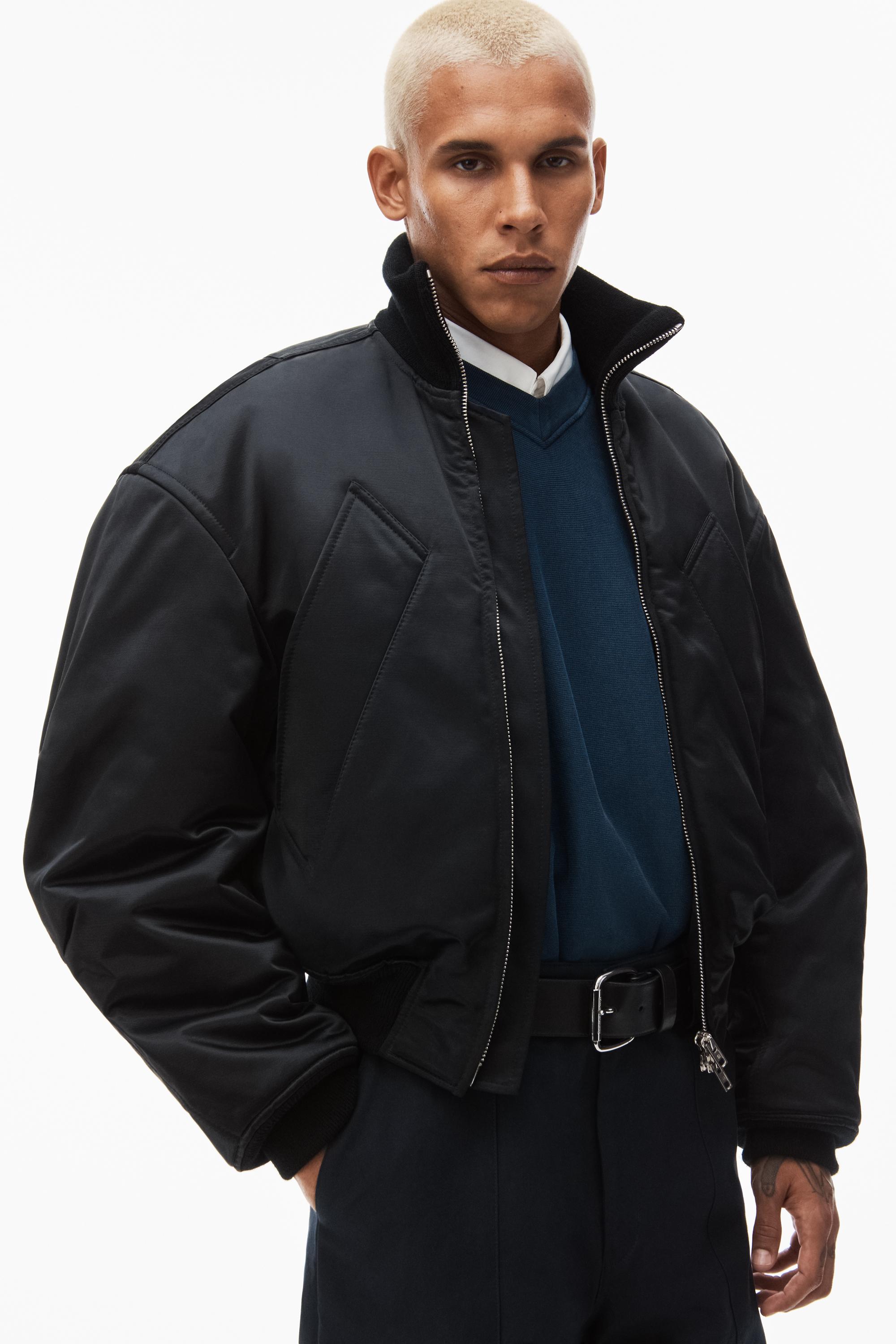 【関税&送料込】Alexander Wang Black Nylon Bomber Jacket Alexander Wang Bomber Jackets in Black | Lyst