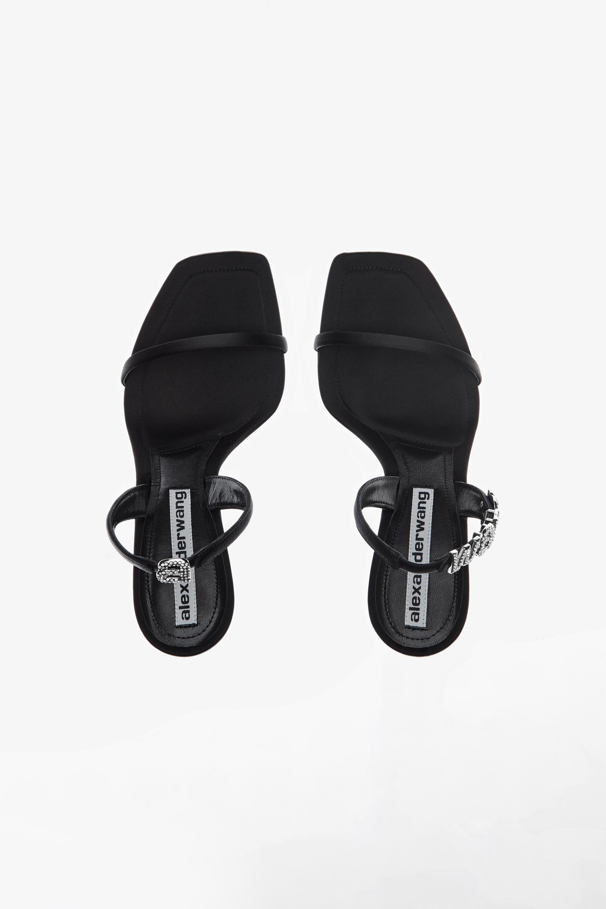 Alexander Wang Ivy Satin Sandal in Black | Lyst