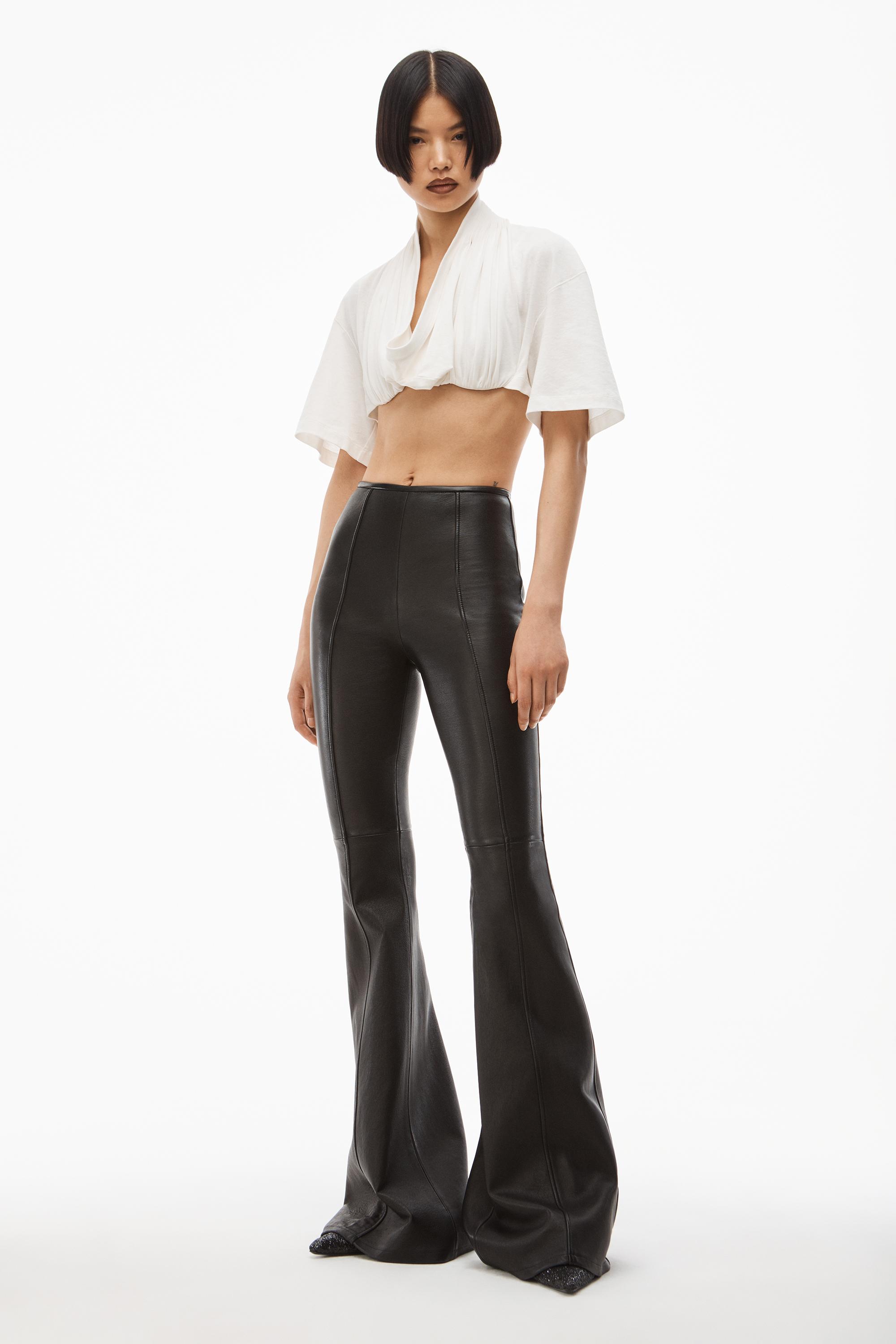 Alexander Wang Flared Pant In Leather in White | Lyst