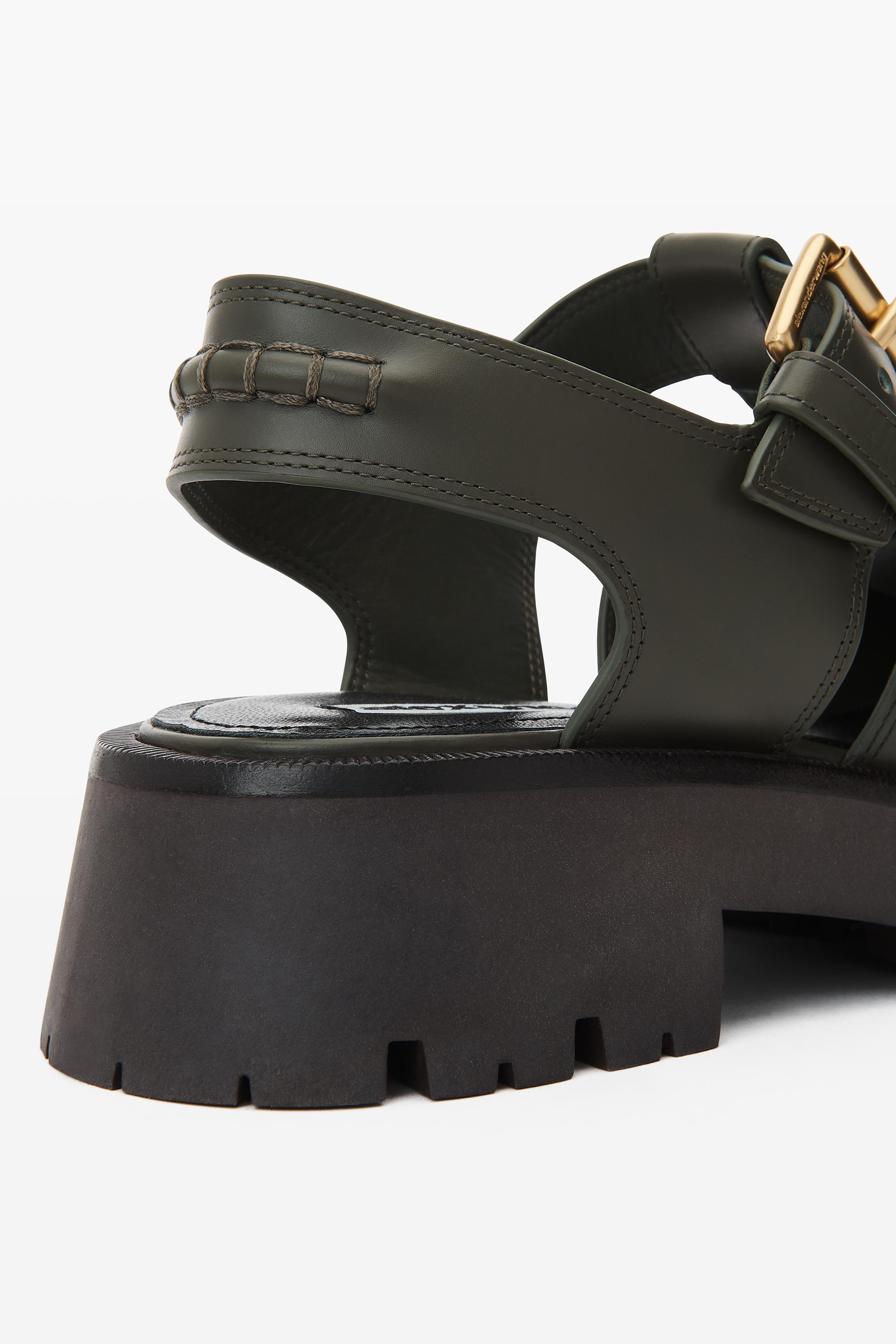 ALEXANDER WANG◆Carter Cage ロゴ ブラック サンダル 送料込 Alexander Wang Carter Caged Leather Sandals | Black | FARFETCH