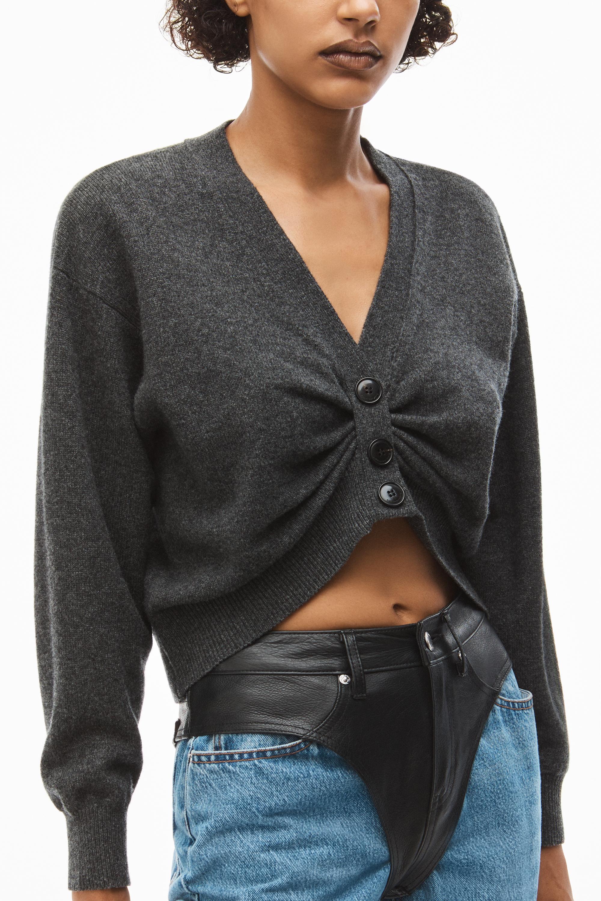 alexander wang クリスタルカフカーディガン グレー | www.jarussi.com.br
