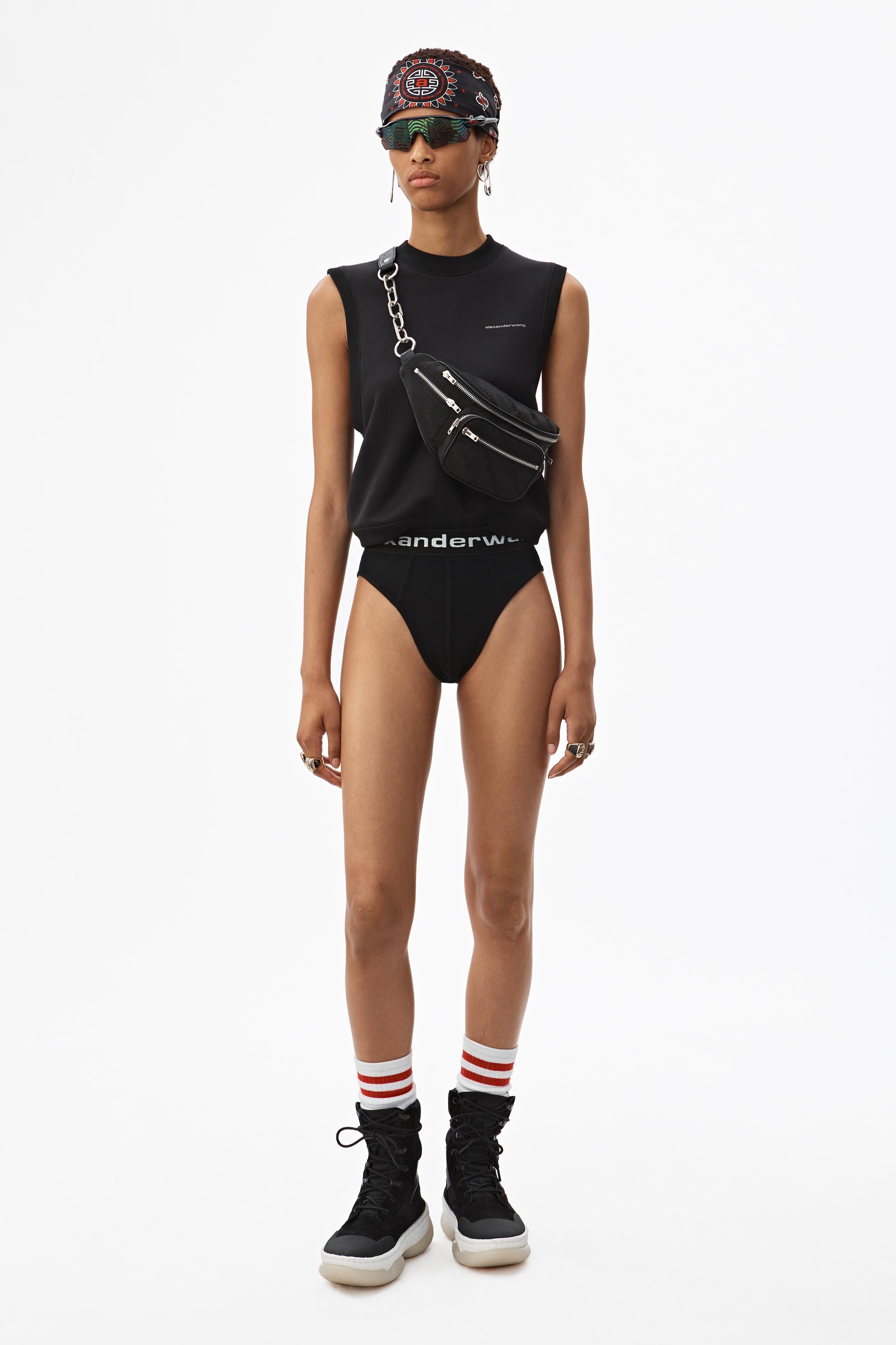 Alexander Wang Ribbed Logo Underwear in Black | Lyst Australia
