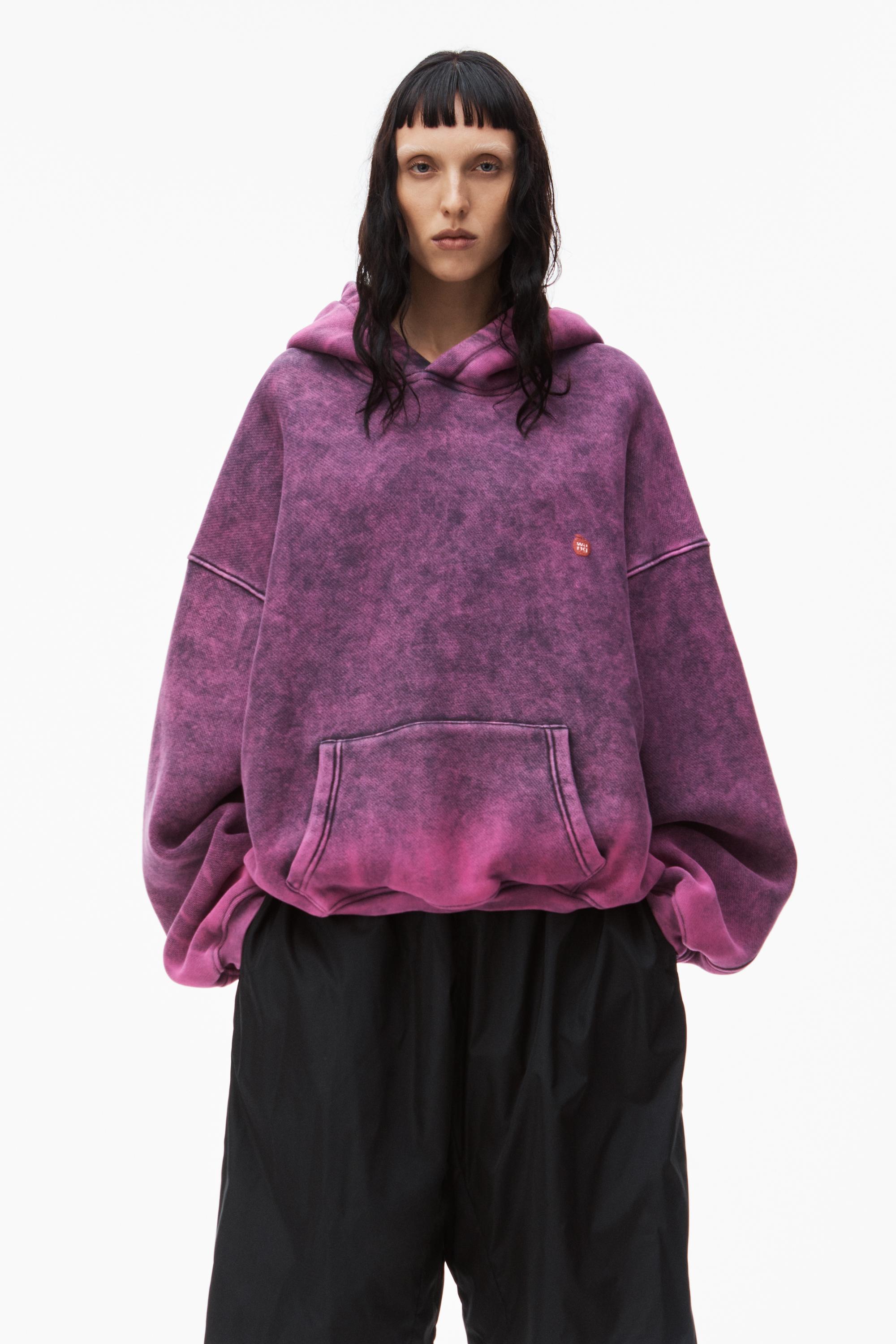 Alexander Wang Hoodie In Acid Wash Terry in Purple | Lyst Australia