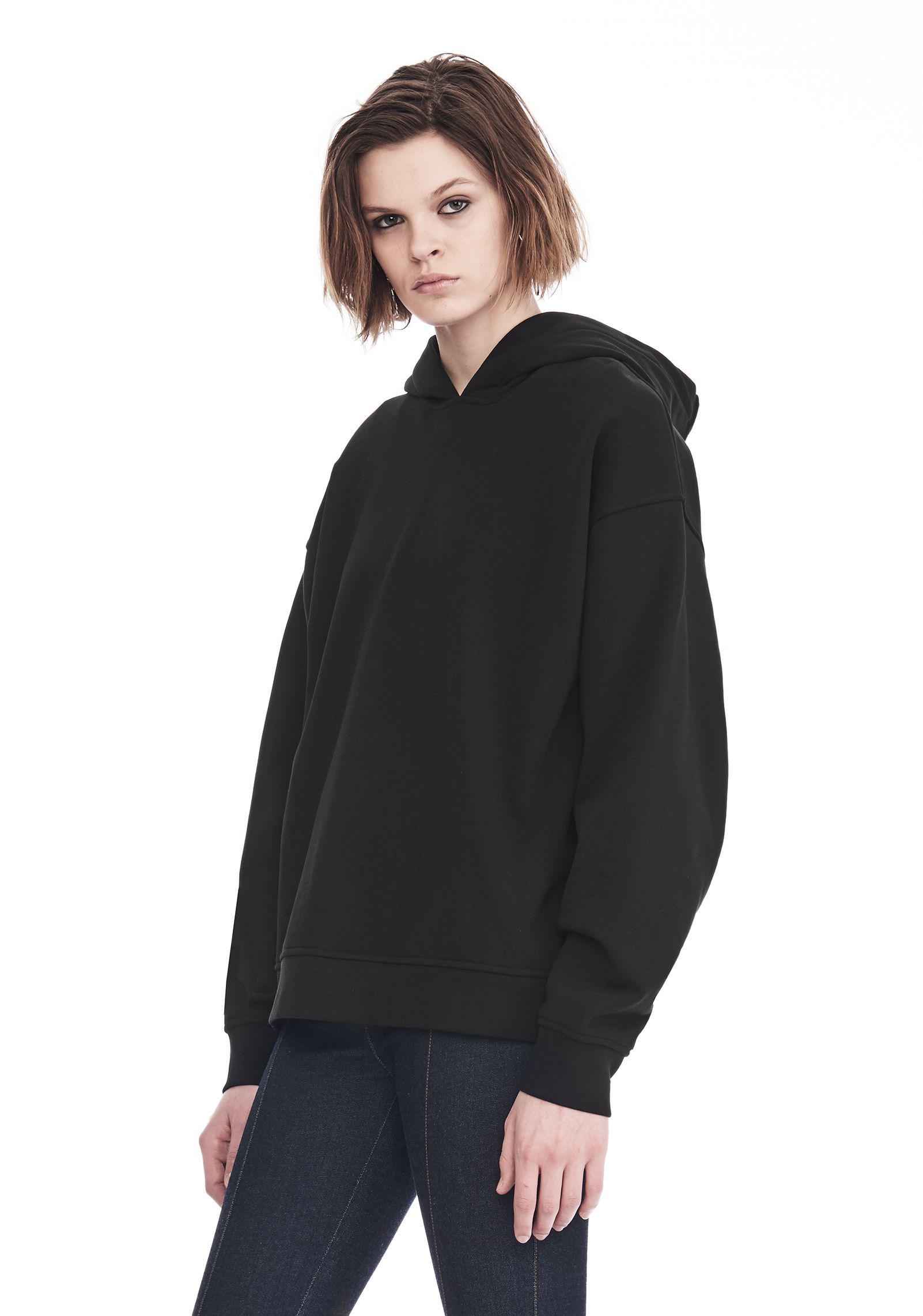 Lyst - Alexander wang Exclusive Oversized Hoodie With Strict Patch in Black