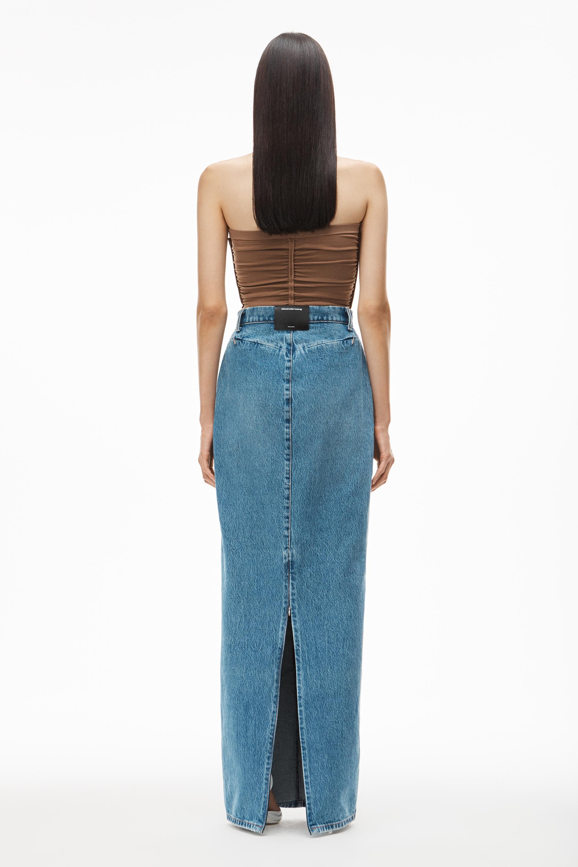 Alexander Wang Invisible Zip Maxi Skirt In Indigo Denim in Blue | Lyst