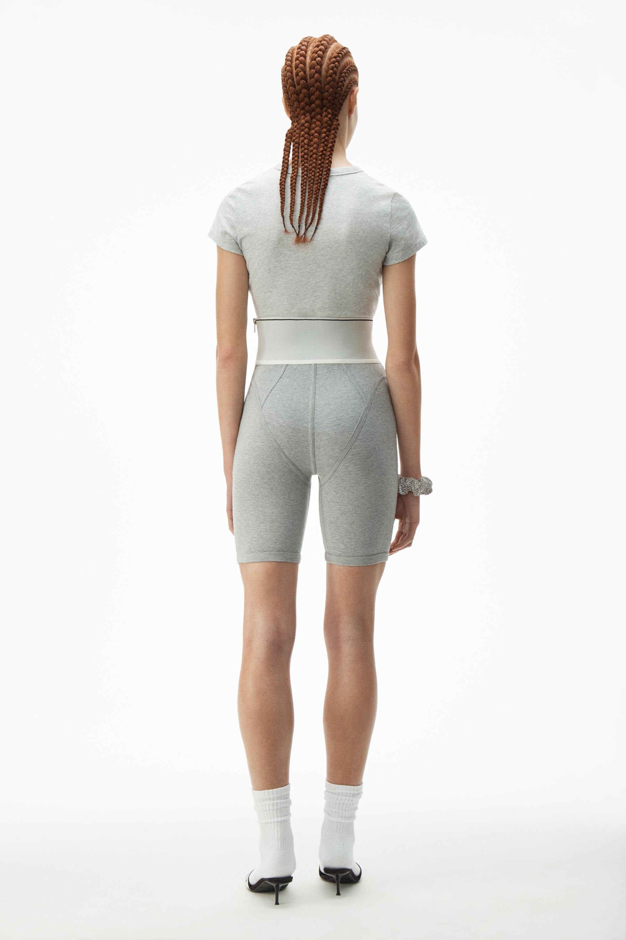 Logo Elastic Bike Short in Heather Grey 