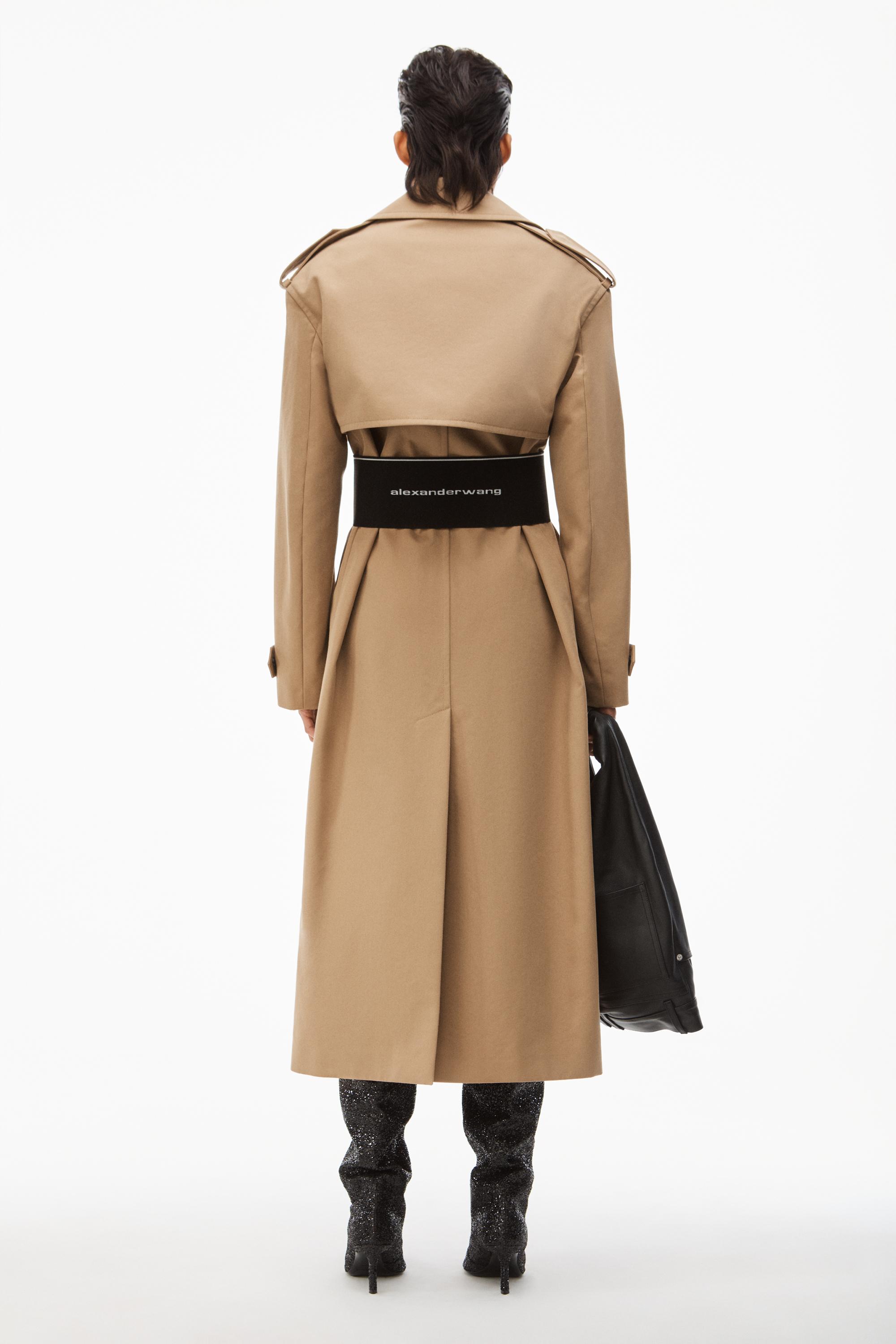 Alexander Wang Logo Trench Coat In Cotton Tailoring in Natural | Lyst