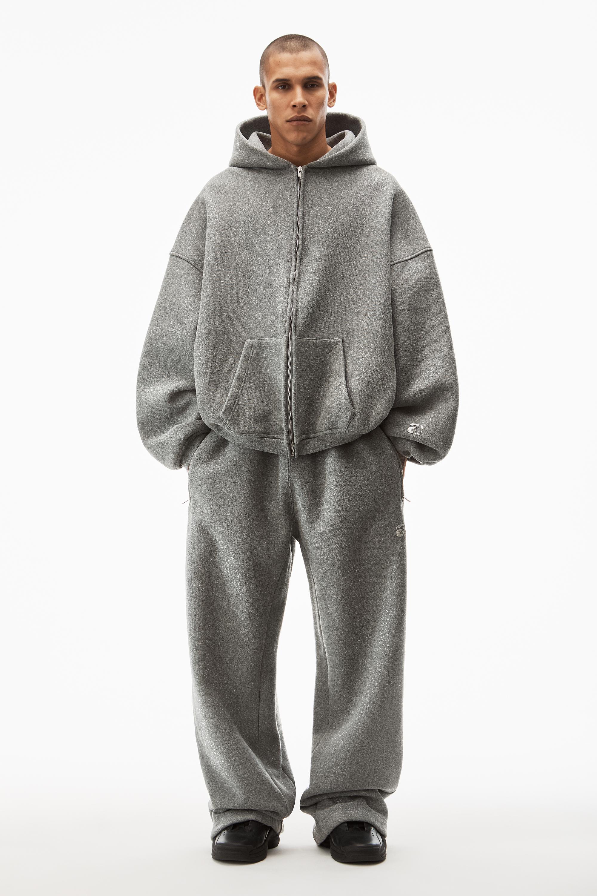 Alexander Wang Grey Zip Hoodie Alexander Wang Oversized Logo 