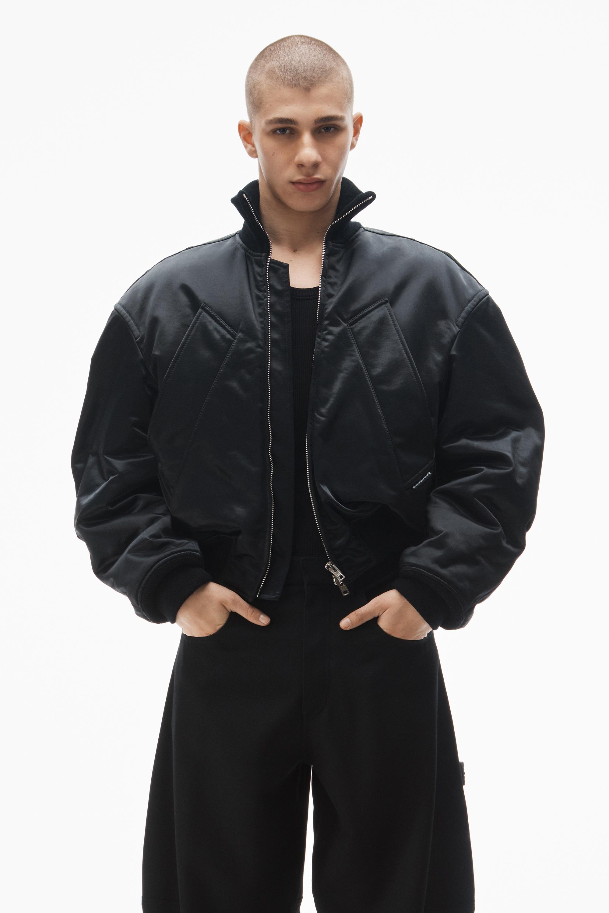 Alexander Wang Unisex Bomber Jacket In Sateen in Black Lyst UK