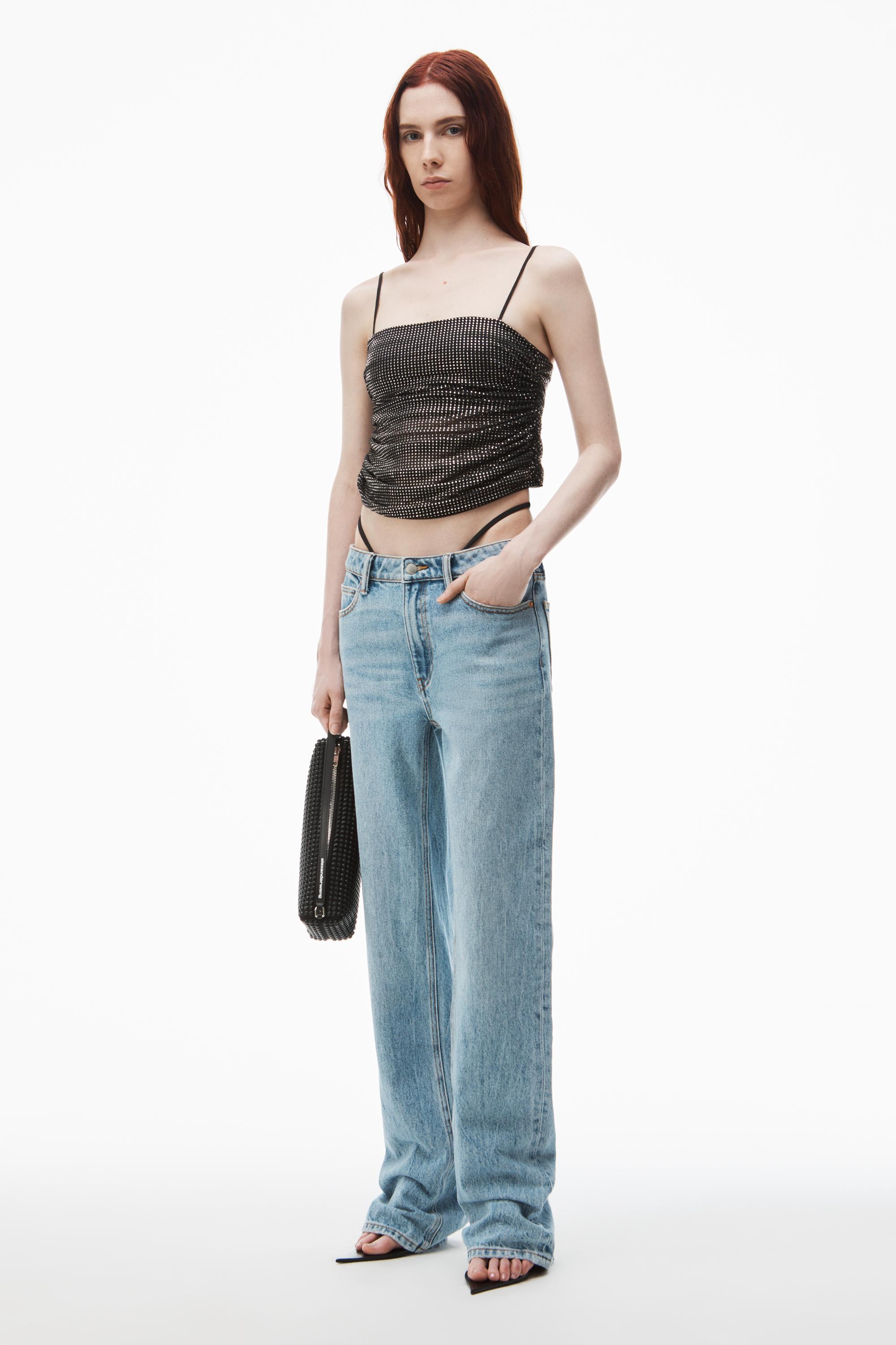 【関税込み】PRE-STYLED EZ JEAN W/ SPORTY UNDIE Alexander Wang Pre-styled Ez Jean With Sporty Undie In Blue