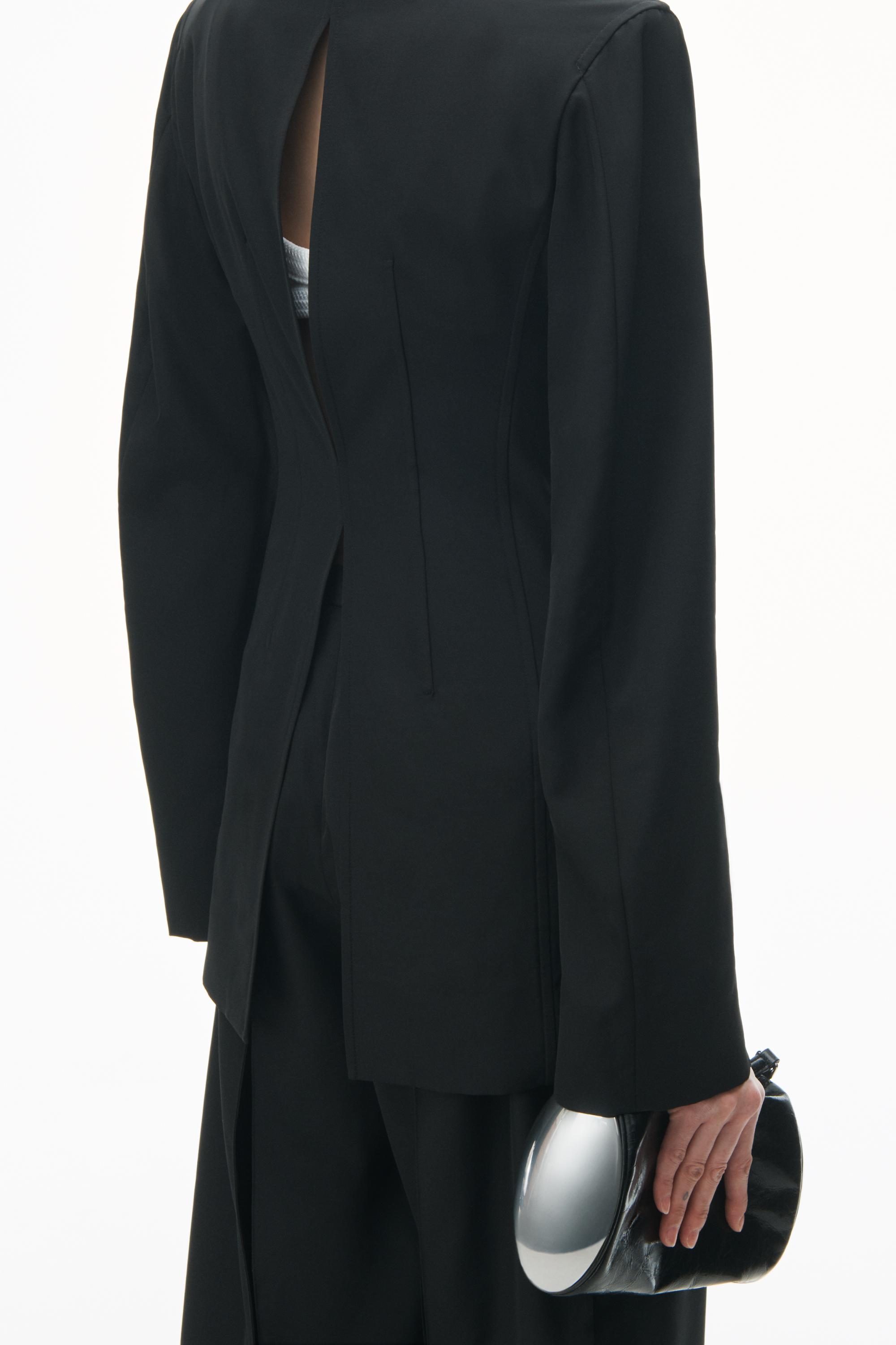 Alexander Wang Collarless Tailored Jacket With Slits In Wool Blend 