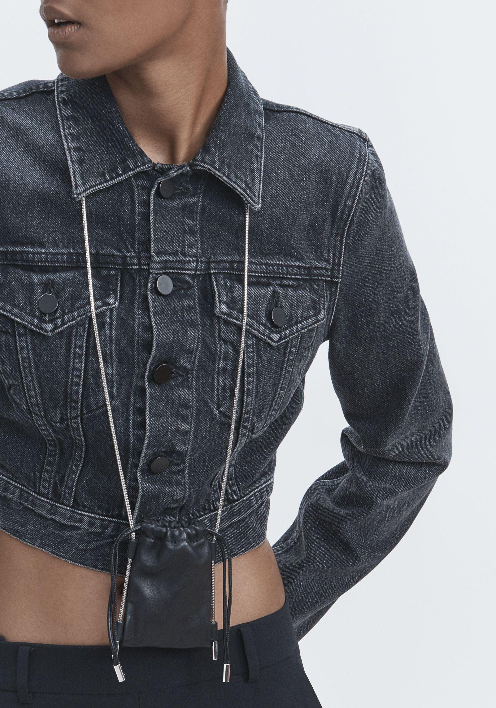 bare denim leather jacket