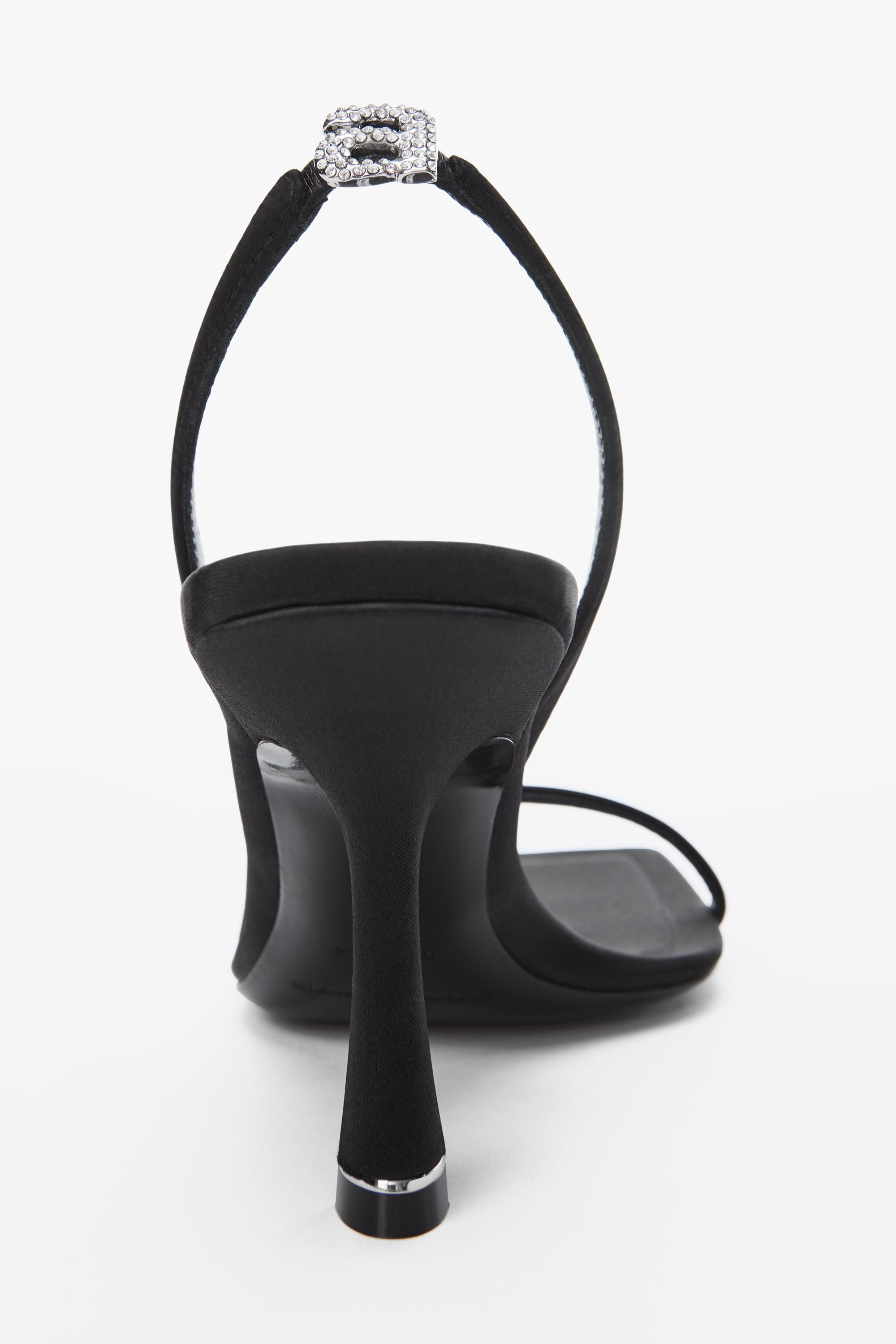 Alexander Wang Ivy Satin Sandal in Black | Lyst Alexander Wang Ivy Satin Sandal in Black | Lyst