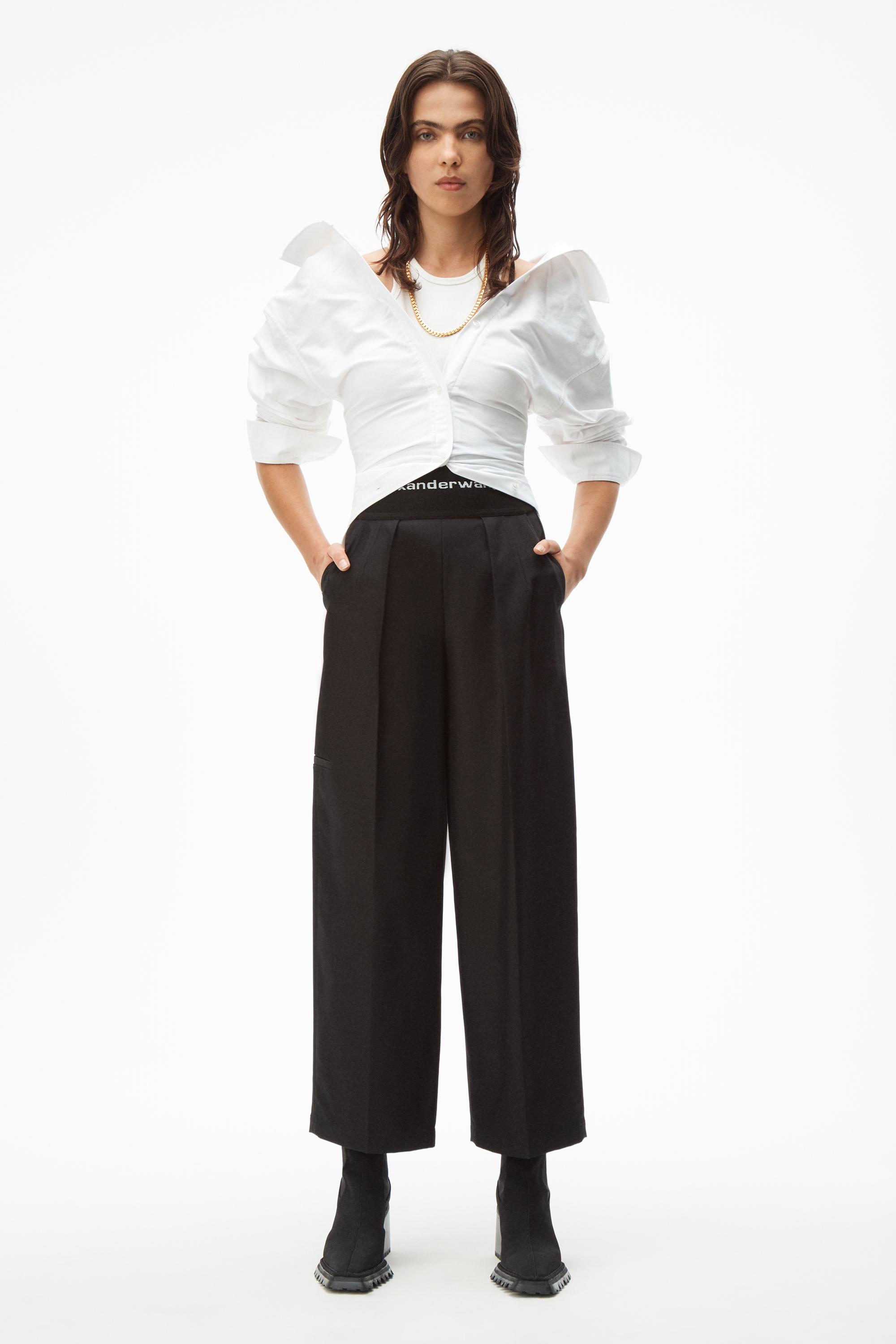 Alexander Wang Womens Elastic Waist Black Pants Size 40