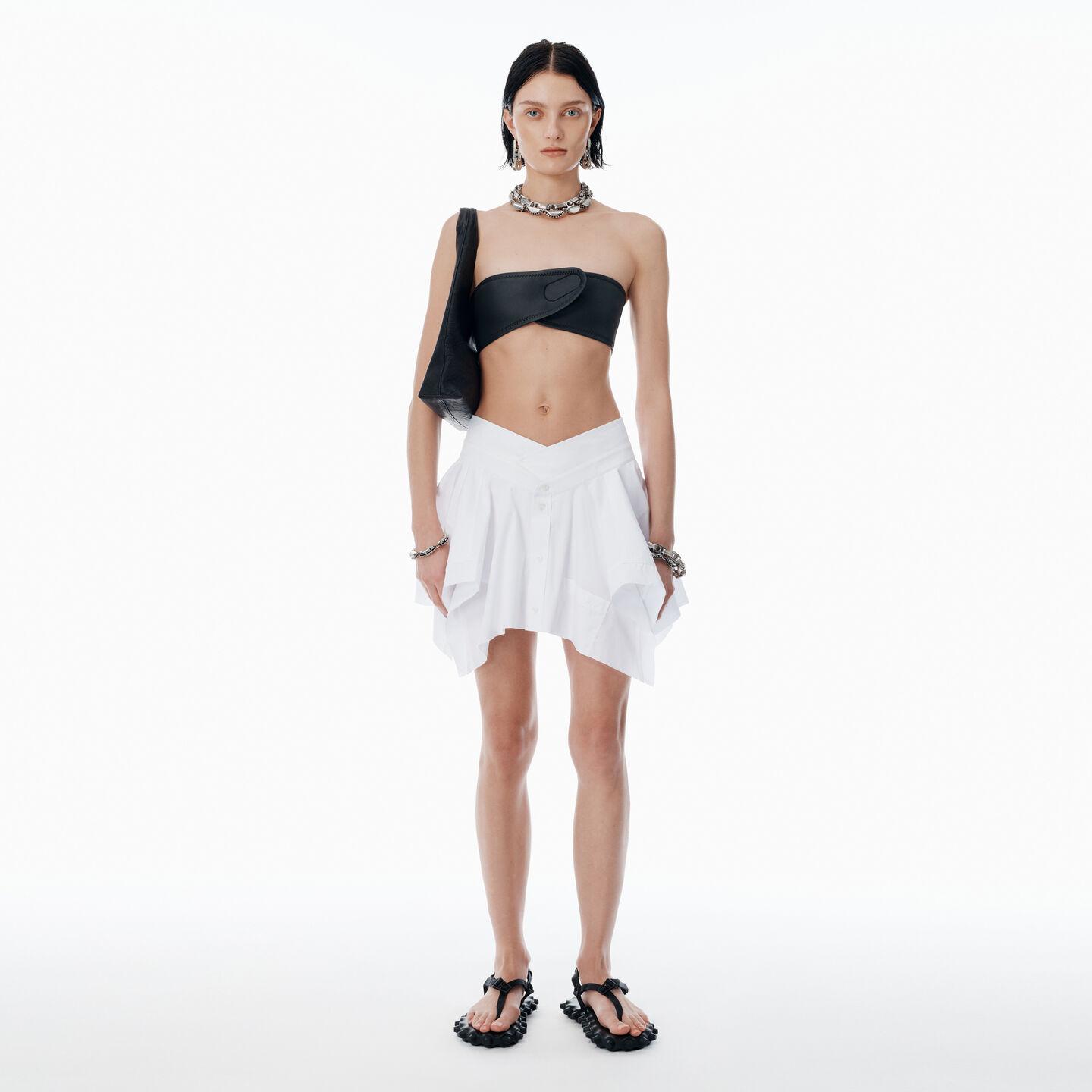 Alexander Wang Deconstructed Cotton Skirt in White | Lyst
