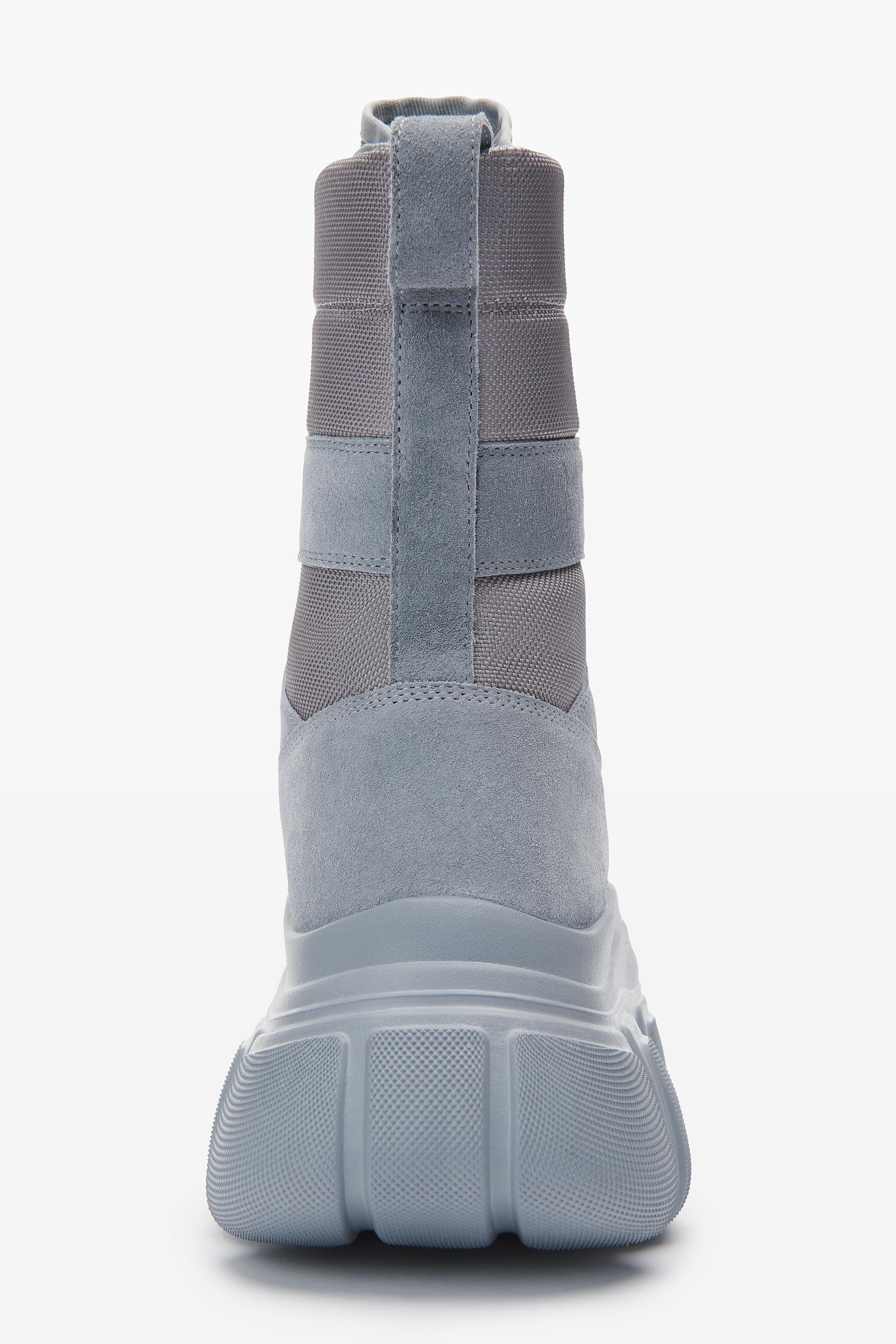 Alexander Wang Storm Combat Boot In Suede/rubber in Blue | Lyst