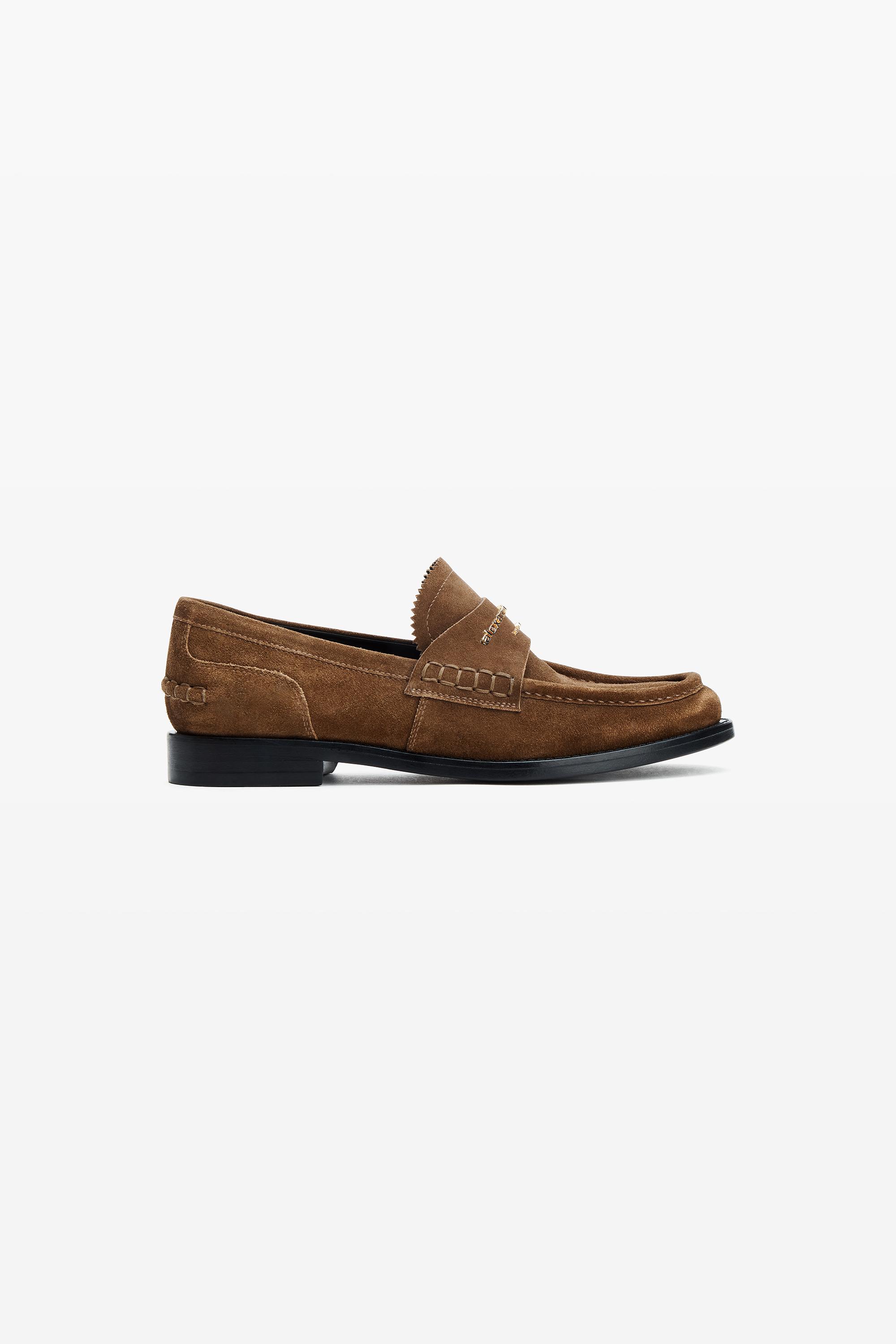 ローファー・オックスフォード ALEXANDER WANG KHAKI SUEDE CARSON LOAFERS AK MC handmade caramel suede Penny loafer - Alexander Kraft