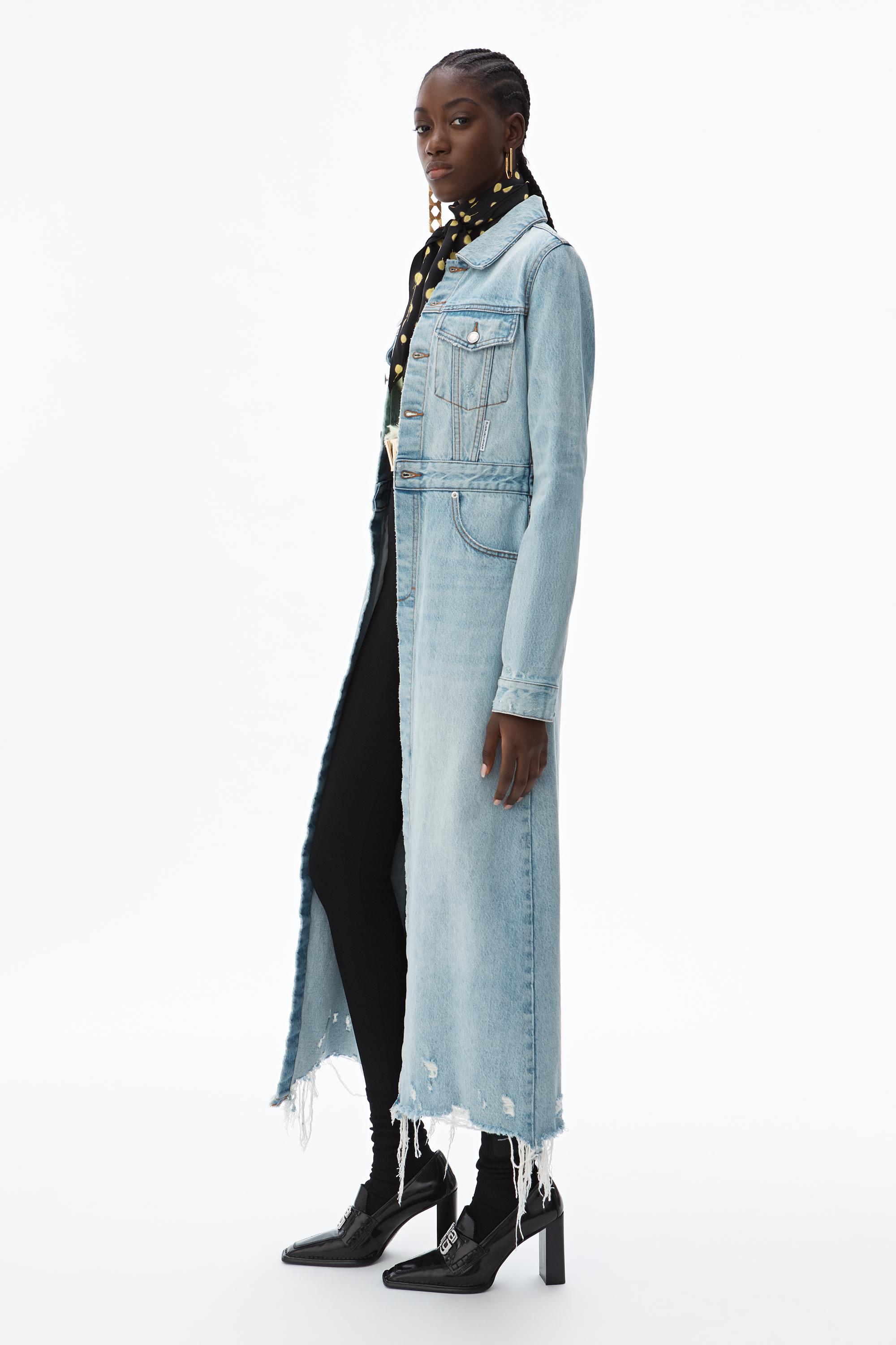 Alexander Wang Fitted Denim Trench Coat In Blue Lyst, 49% OFF