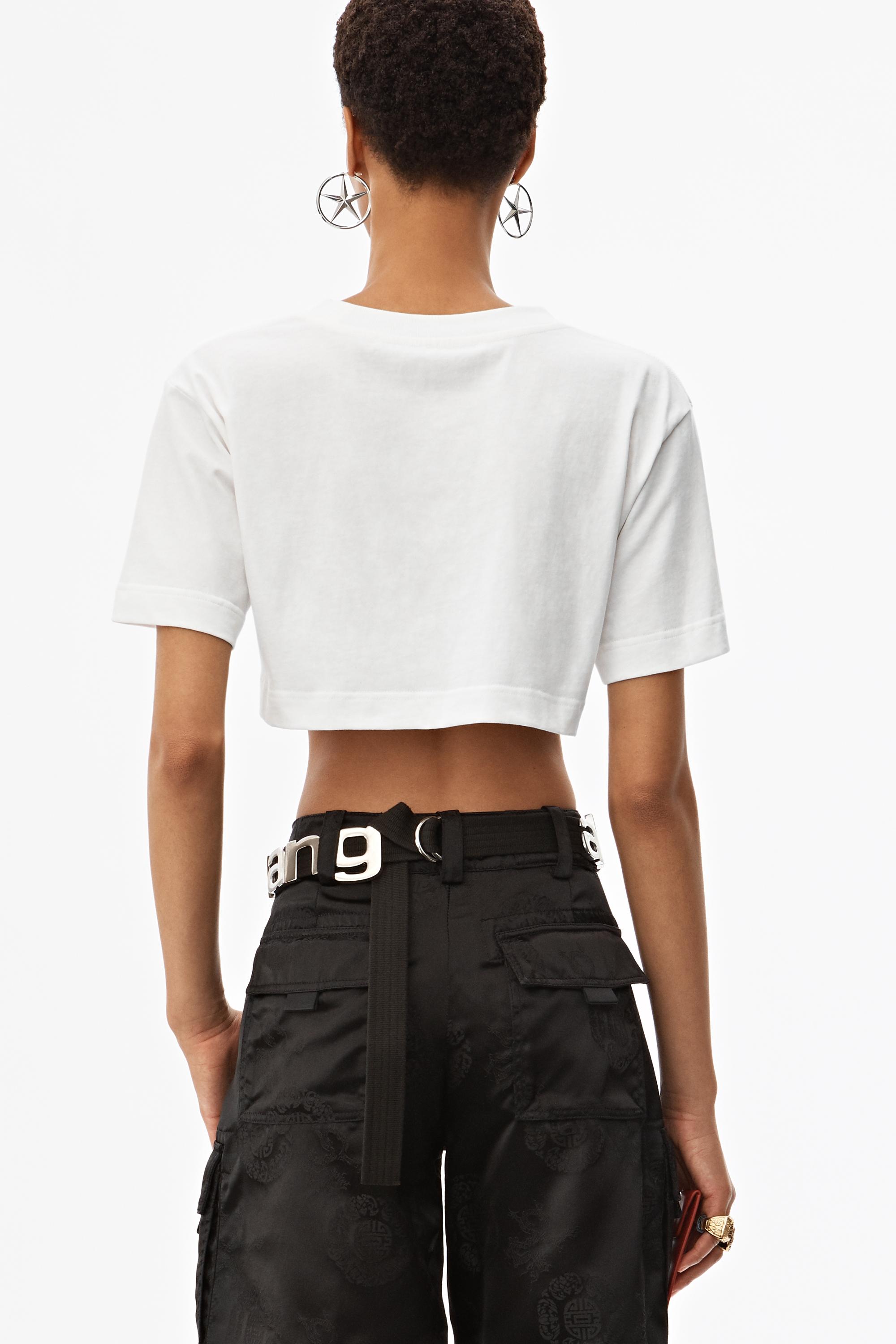 Alexander Wang Cotton Chinatown Cropped T Shirt In White Lyst