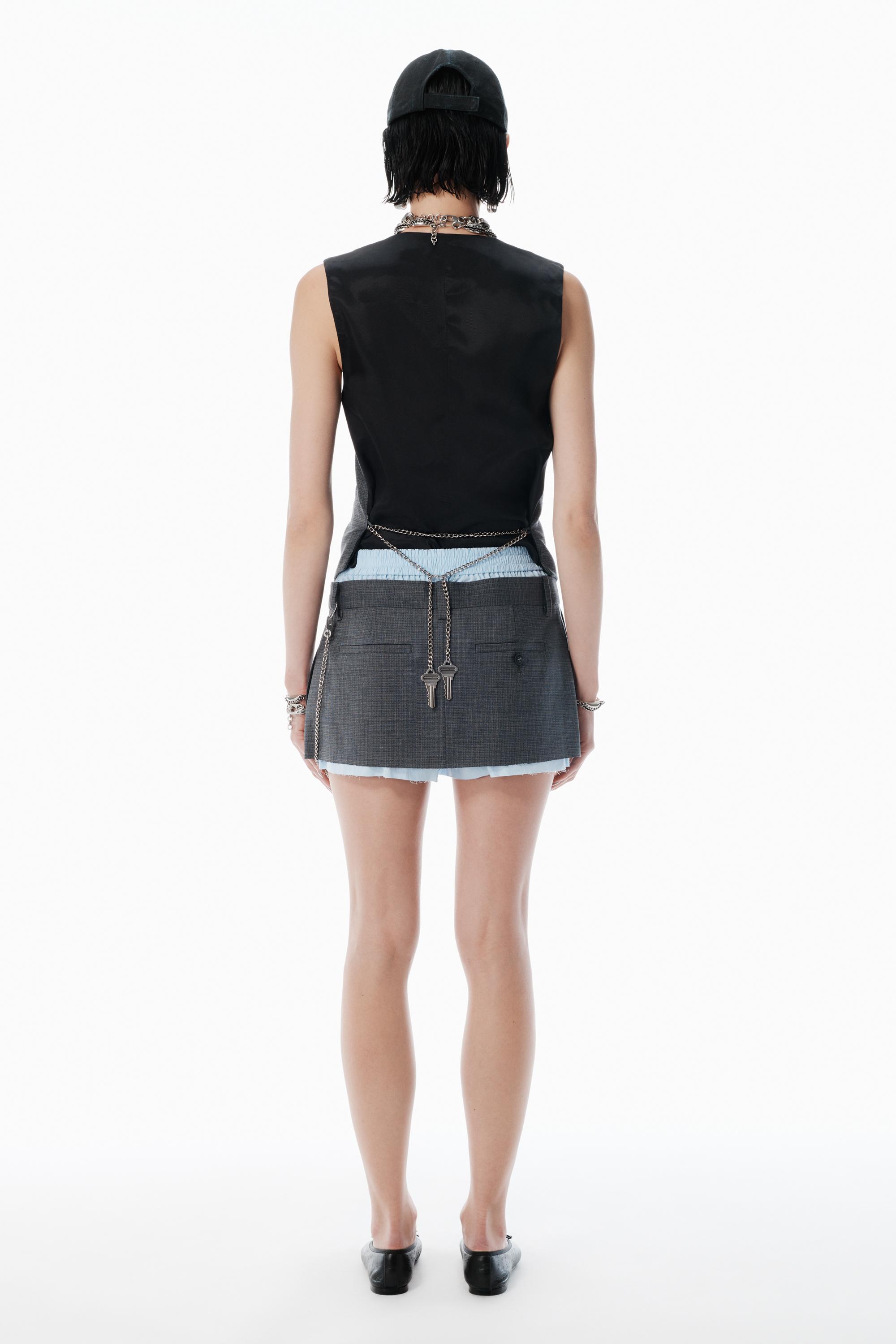 Alexander Wang Grey Wool-blend Miniskirt in Blue | Lyst UK