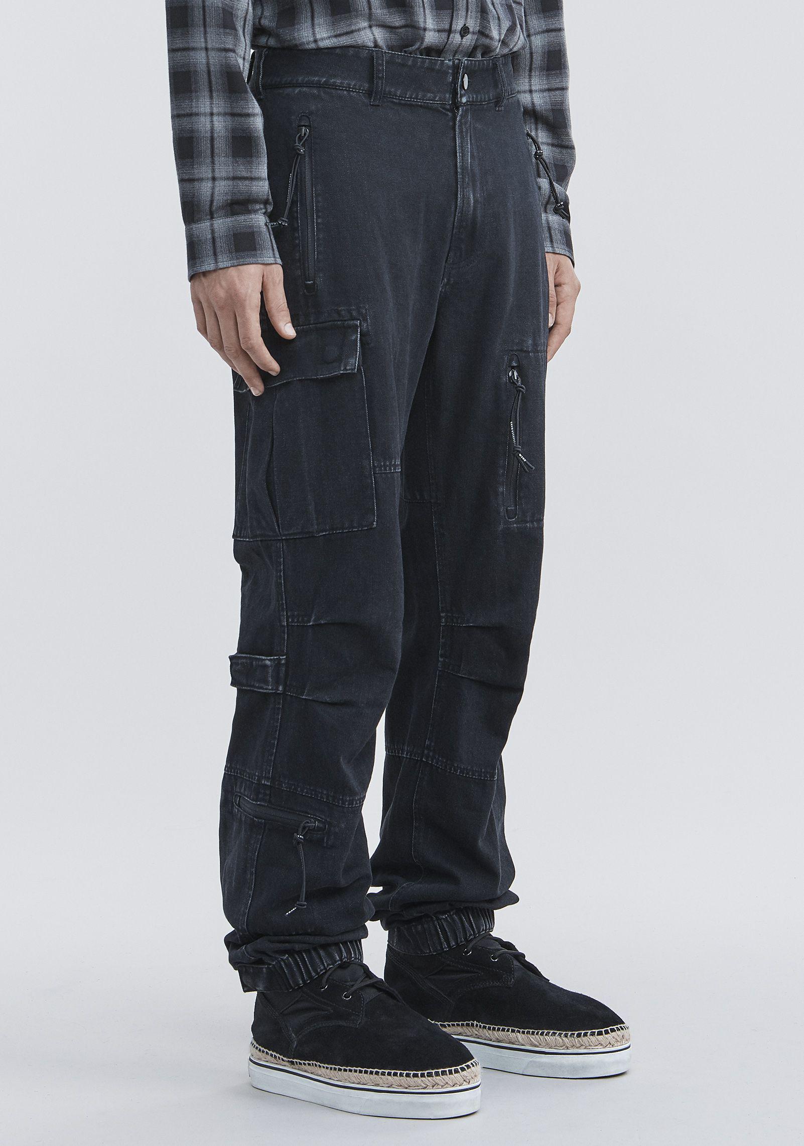 black denim cargo pants