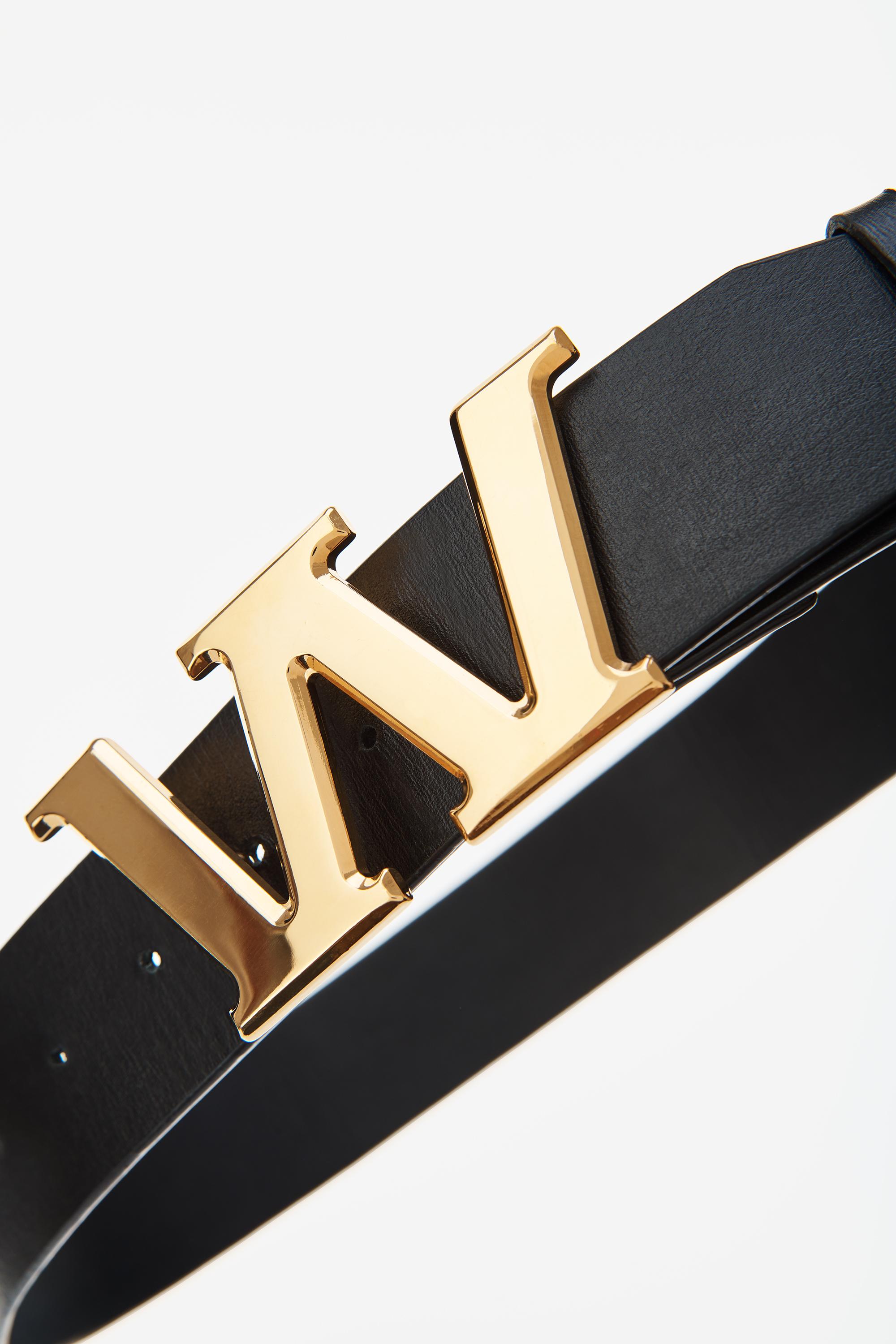 Alexander Wang W Gold Emboss Belt in Black | Lyst