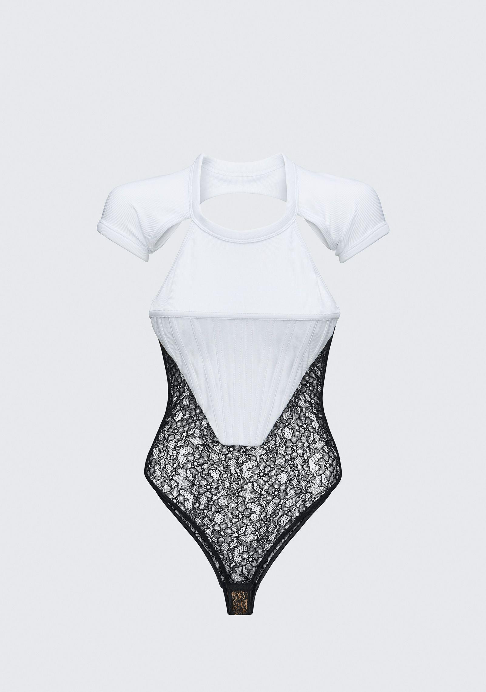 lace bodysuit over t shirt