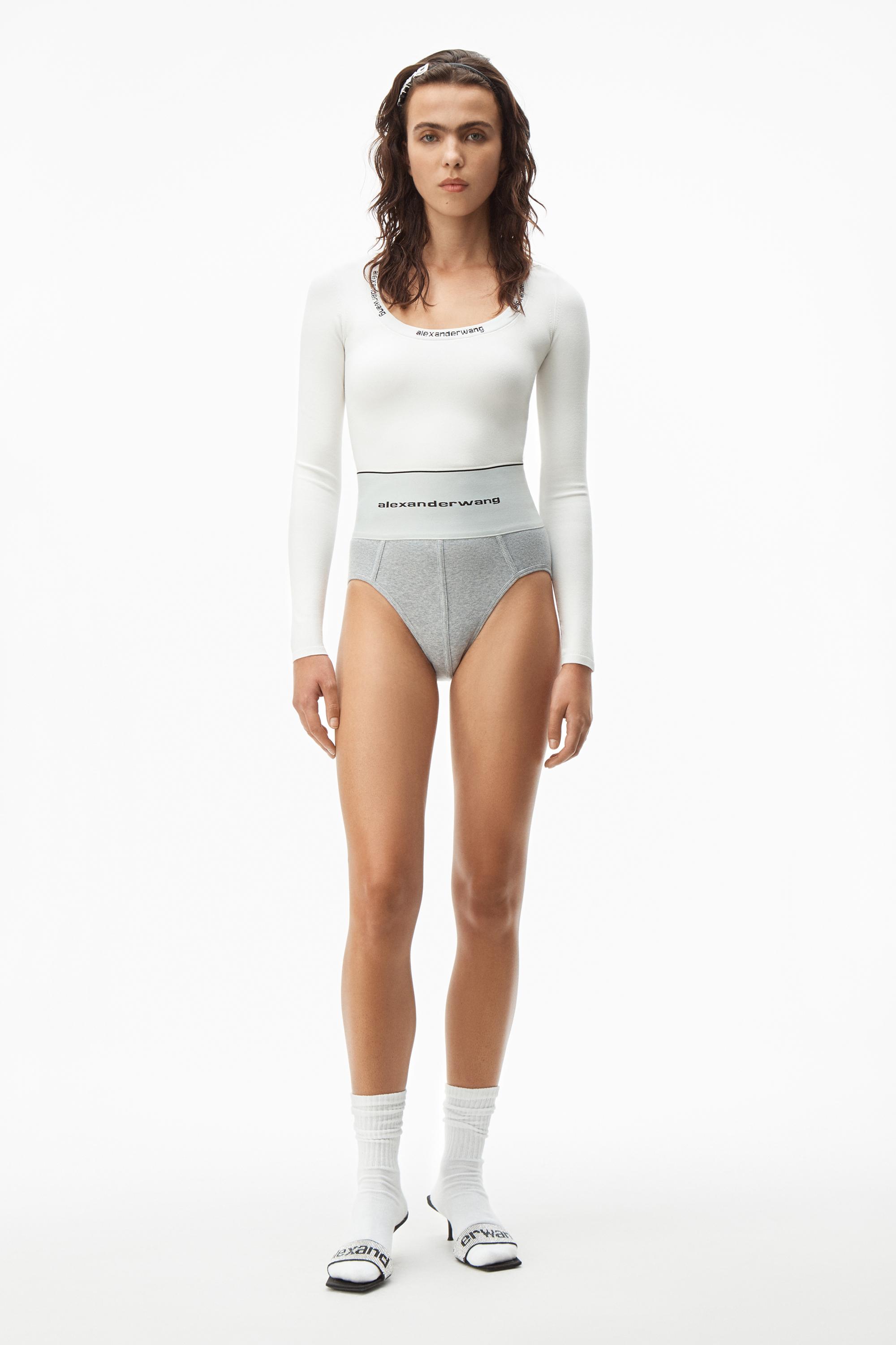 Alexander Wang Cotton Logo Elastic Underwear in Grey (Black) Lyst