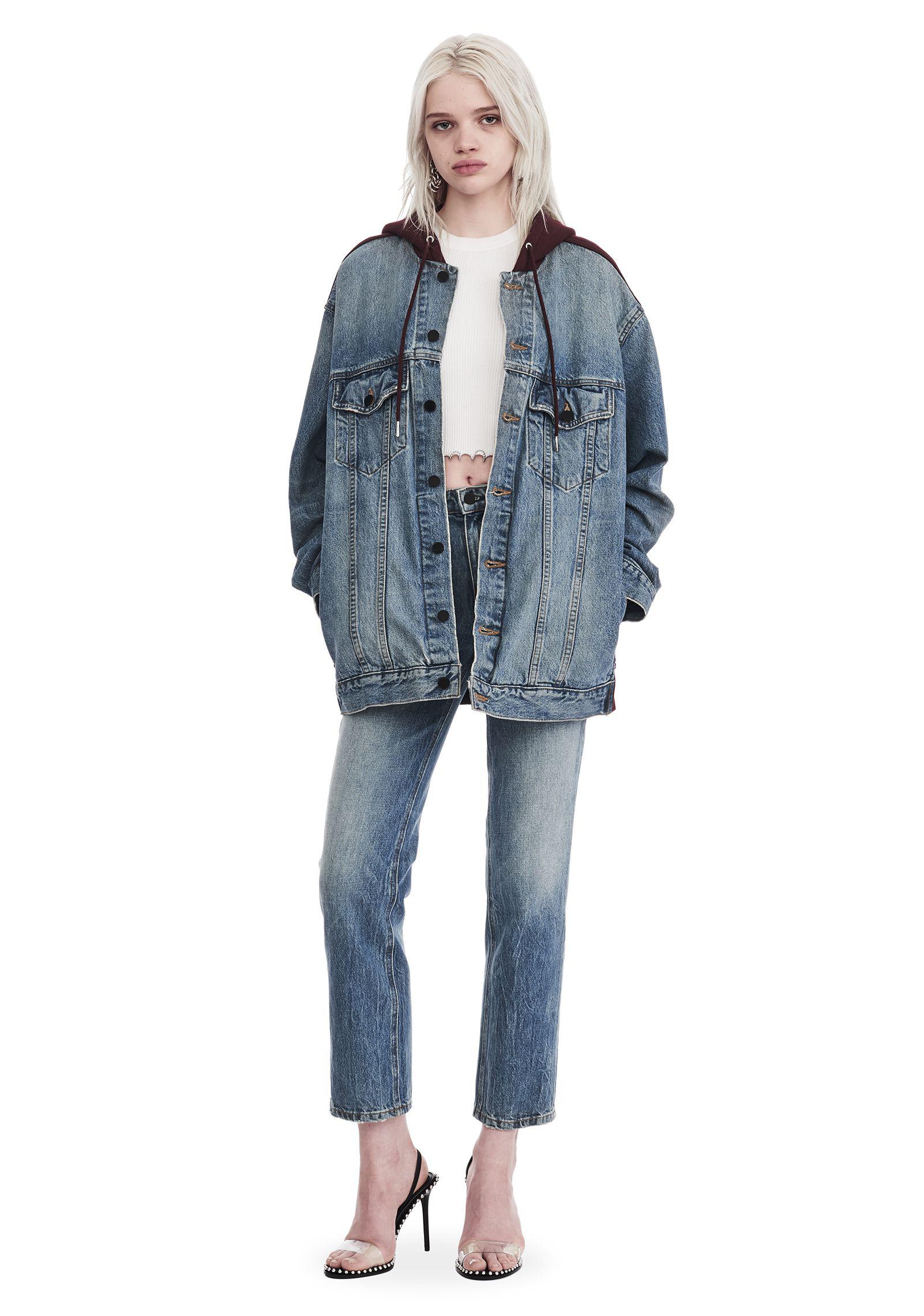 Alexander Wang Daze Mix Oversized Denim Jacket in Blue - Lyst