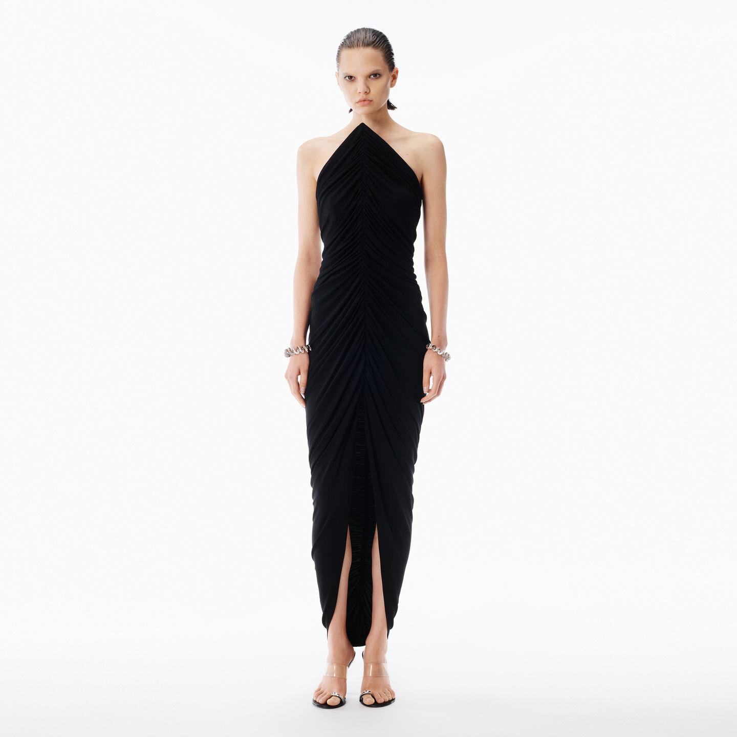 black dress shirt with black dress pants Women's Button And Wide Leg Outfit ❤️ menique eliminating pulling Fitted Saweetie’s Wild Birthday Bash! Color:Cherry Red