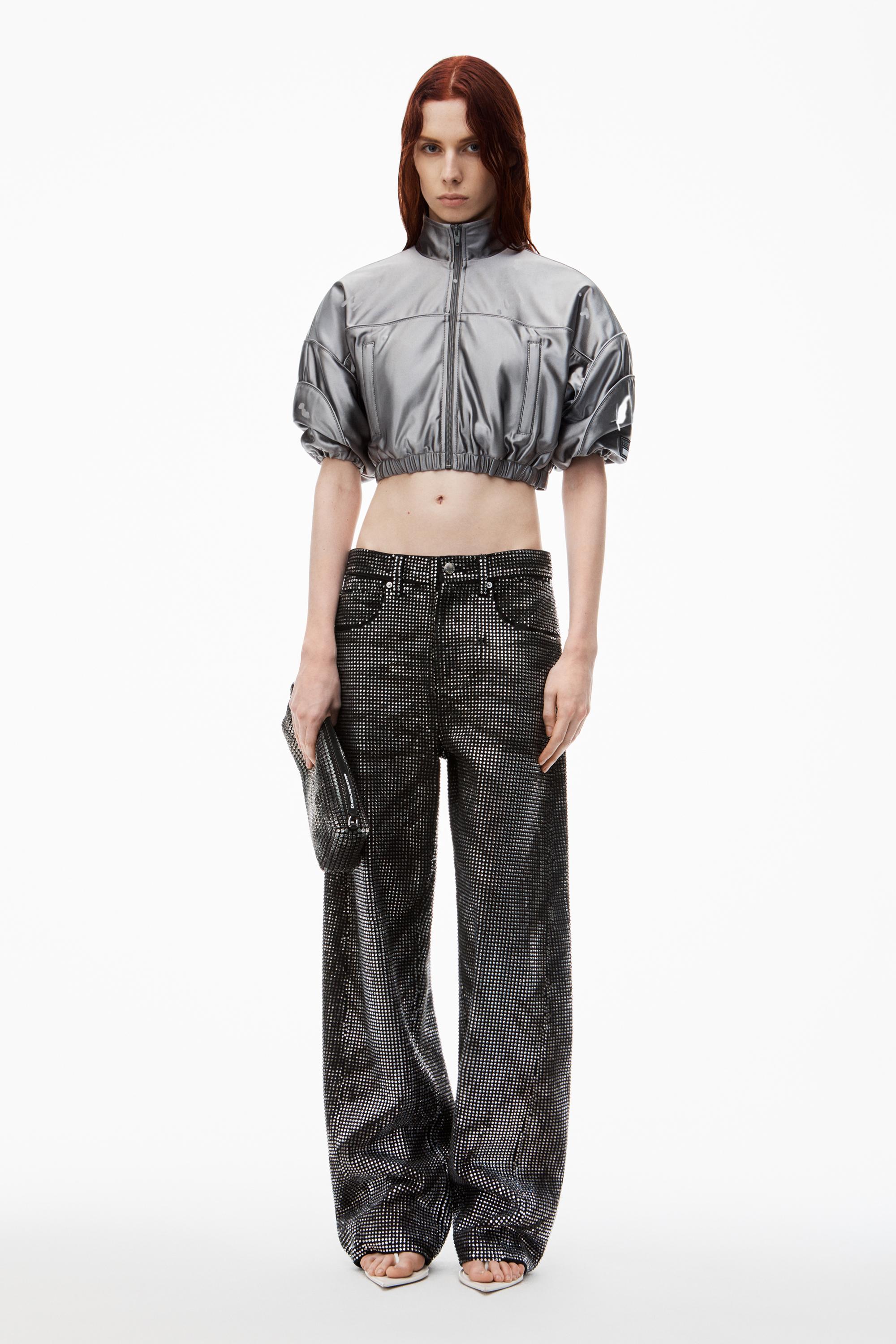 Alexander Wang Cropped Track Jacket With Piping | Lyst UK