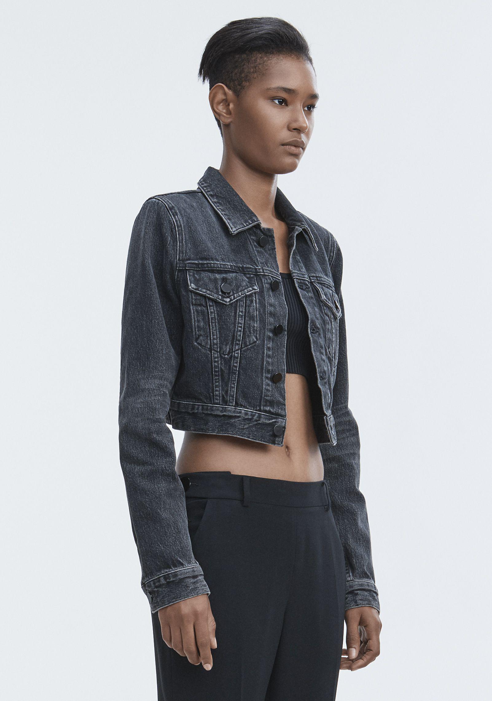 bare denim leather jacket
