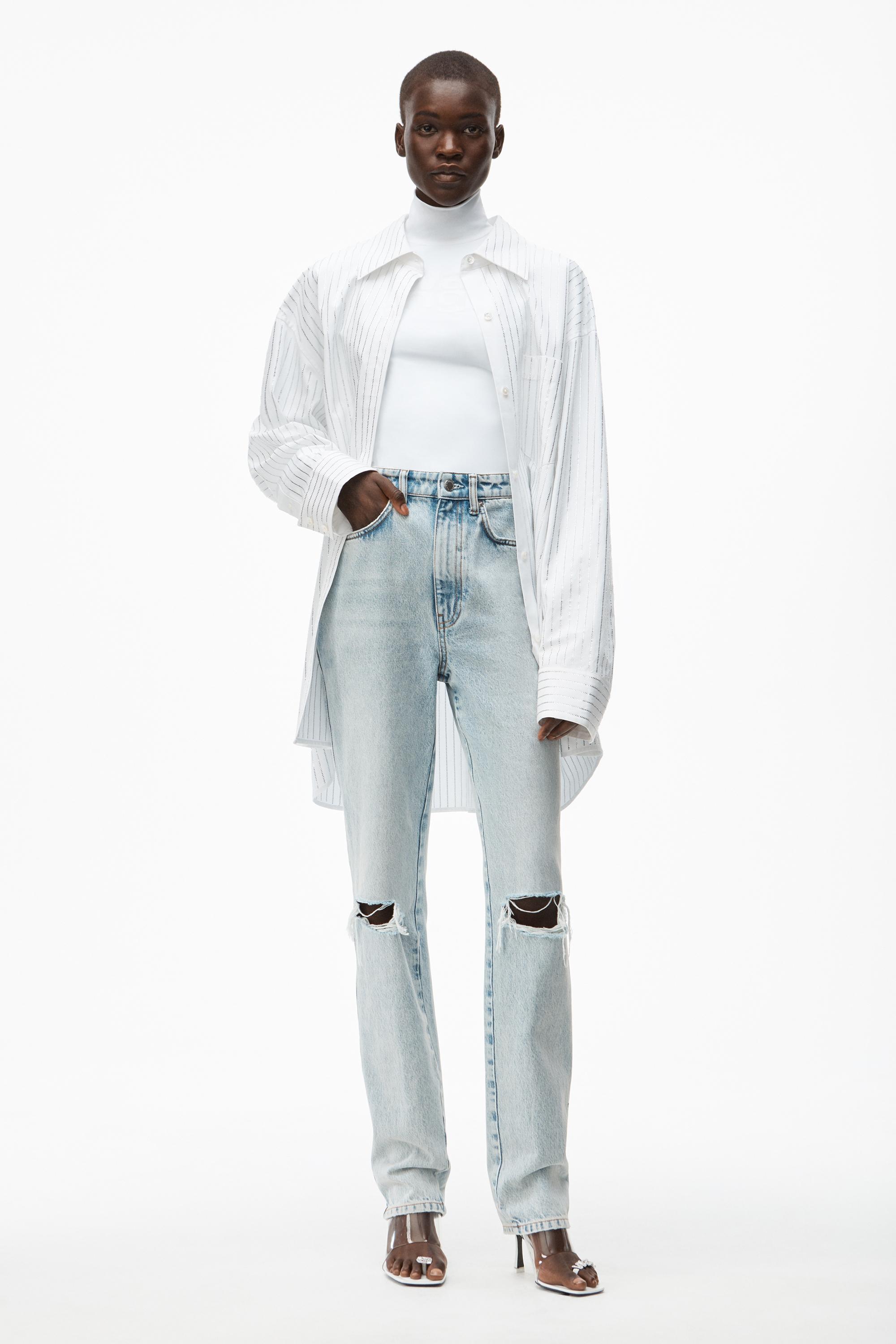 Alexander Wang Stovepipe Jean In Pebble 