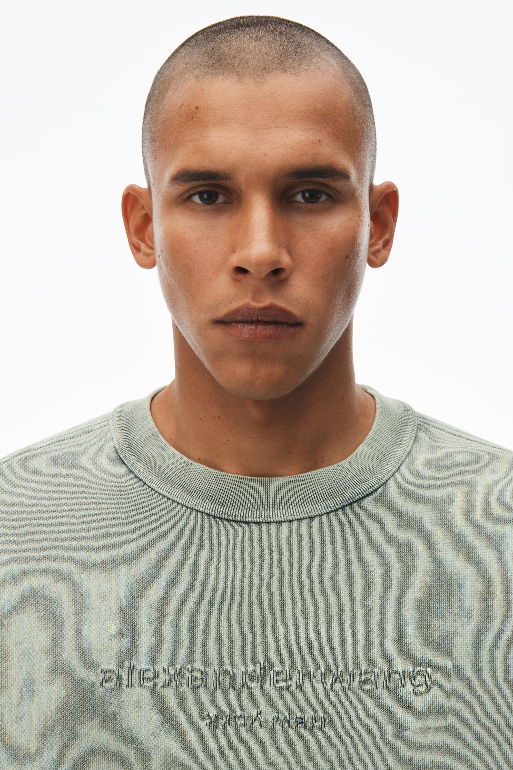 Alexander Wang Acid Wash Sweatshirt In Structured Terry in