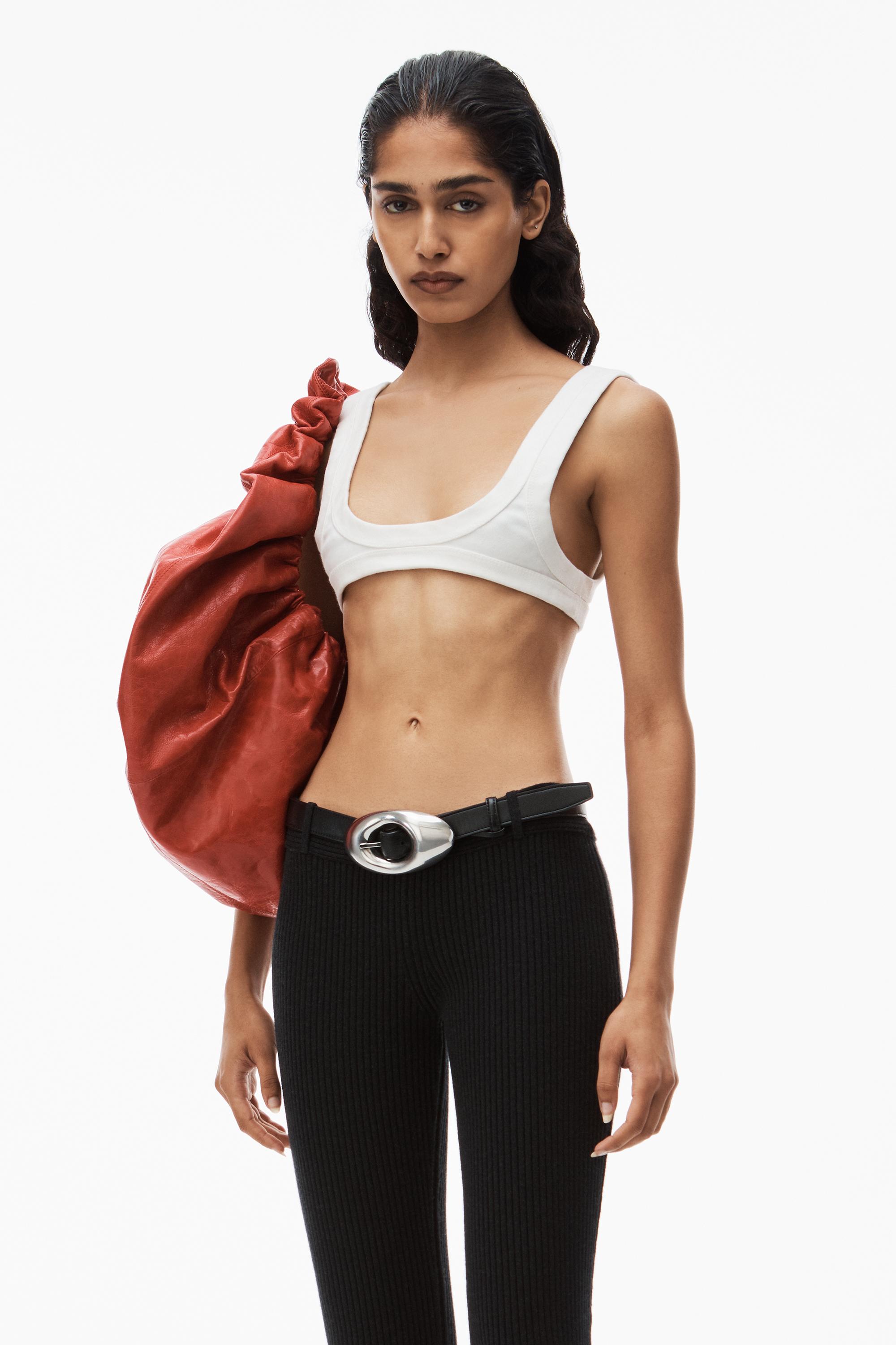 トップス Alexander wang RIBBED BRA Alexander Wang Scoop Neck Bra In Ribbed Jersey in Natural