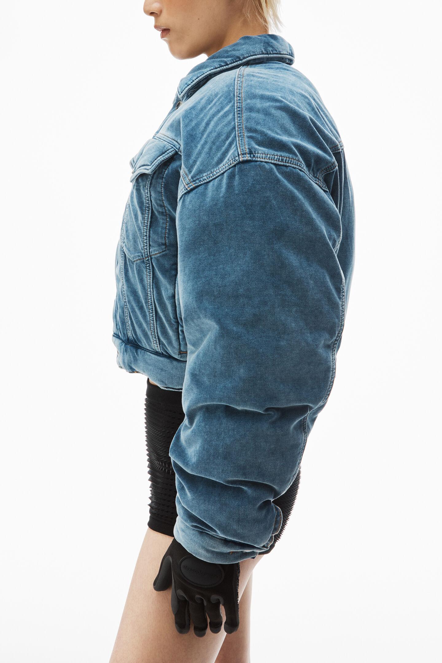 Alexander Wang Down Trucker Jacket in Blue | Lyst