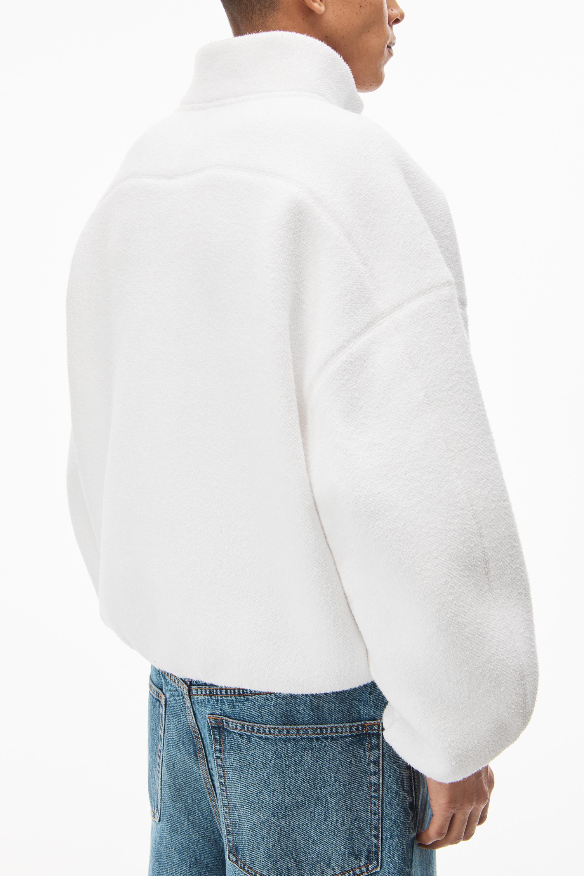 Alexander Wang Half Zip Sweatshirt In Towel Terry in White for Men 