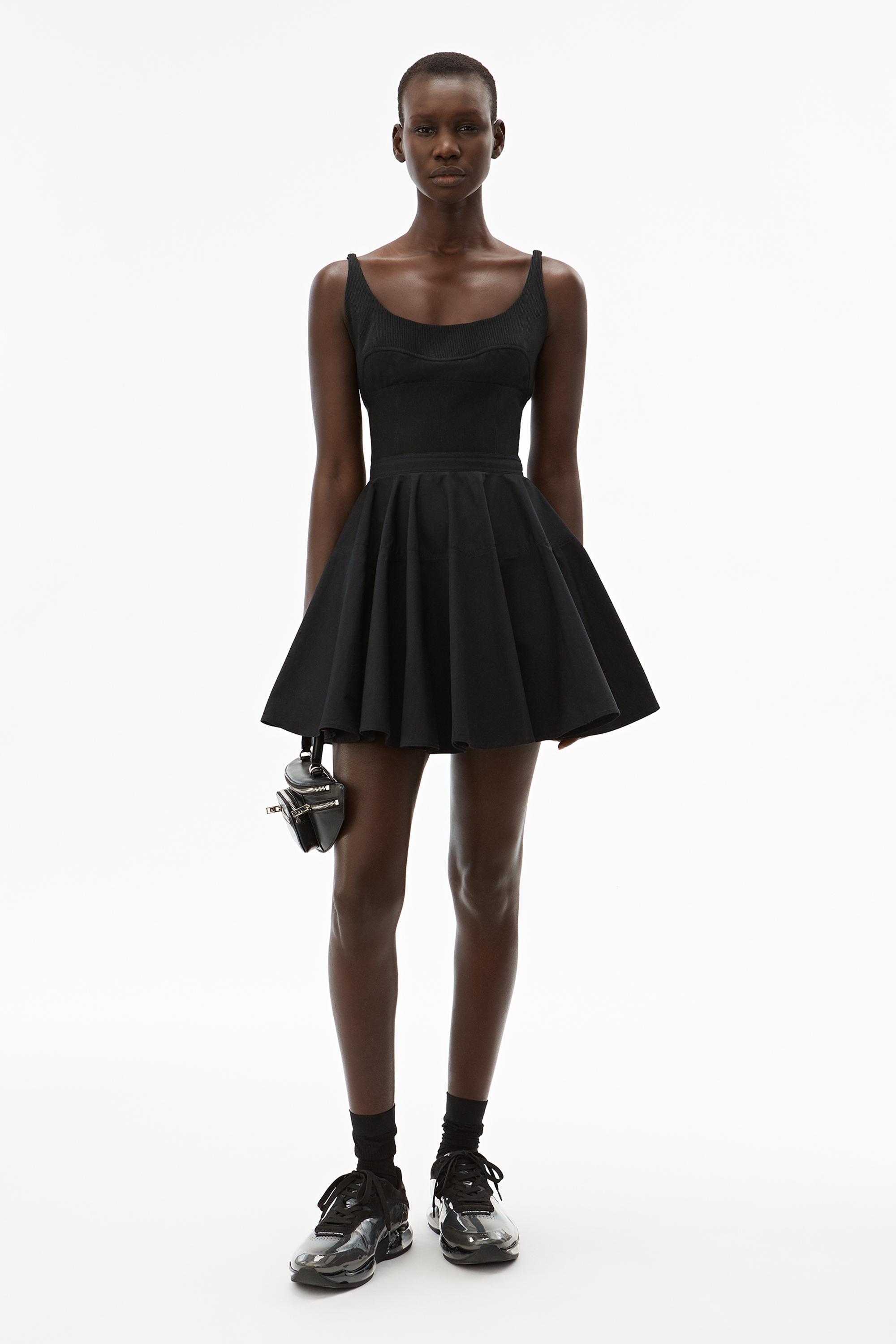 Alexander Wang Cotton Fit And Flare Dress in Black - Lyst