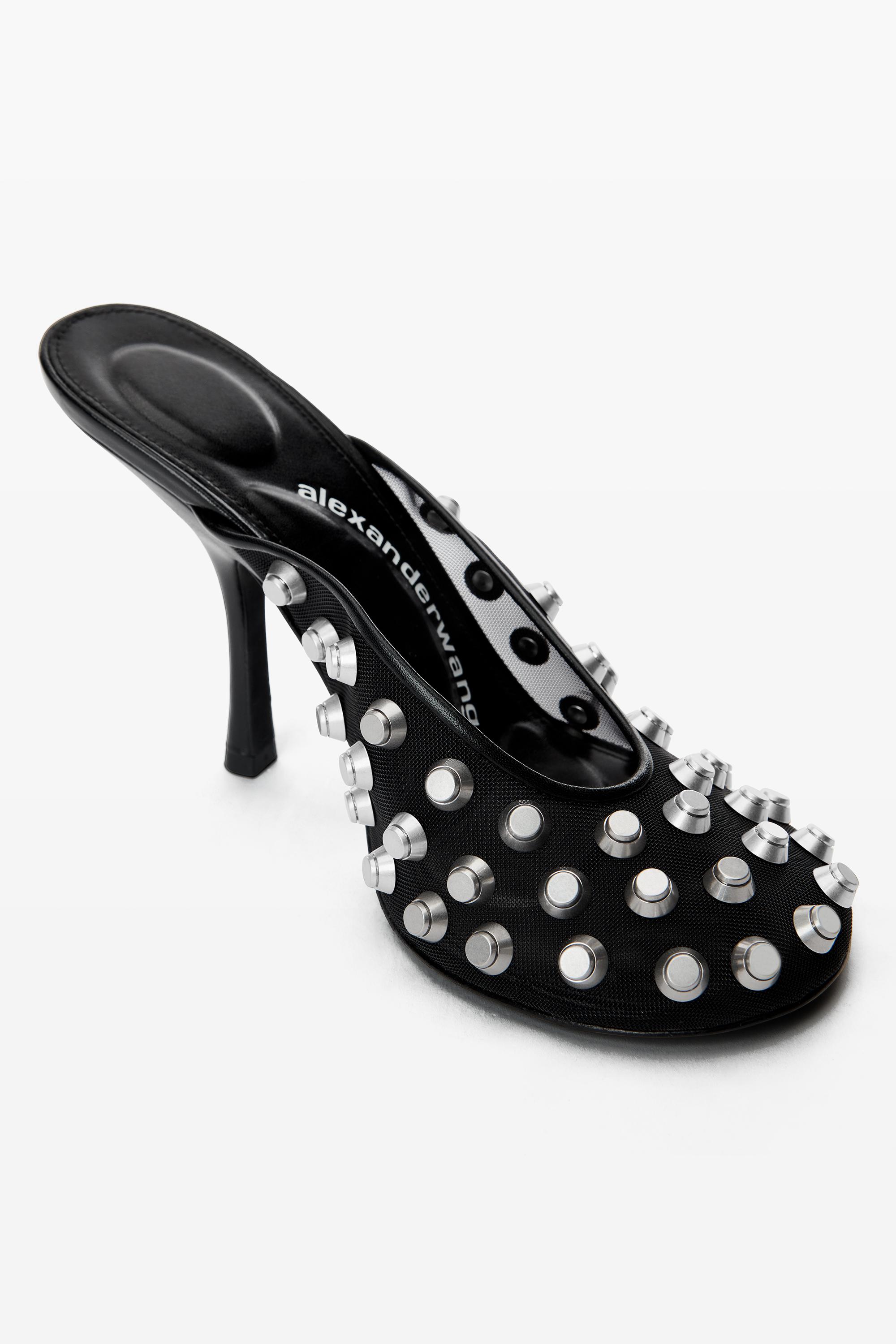 【関税・送料込み】Alexander Wang Sandal Rhodes Alexander Wang Rhodes 105MM Studded Mesh & Leather Mules