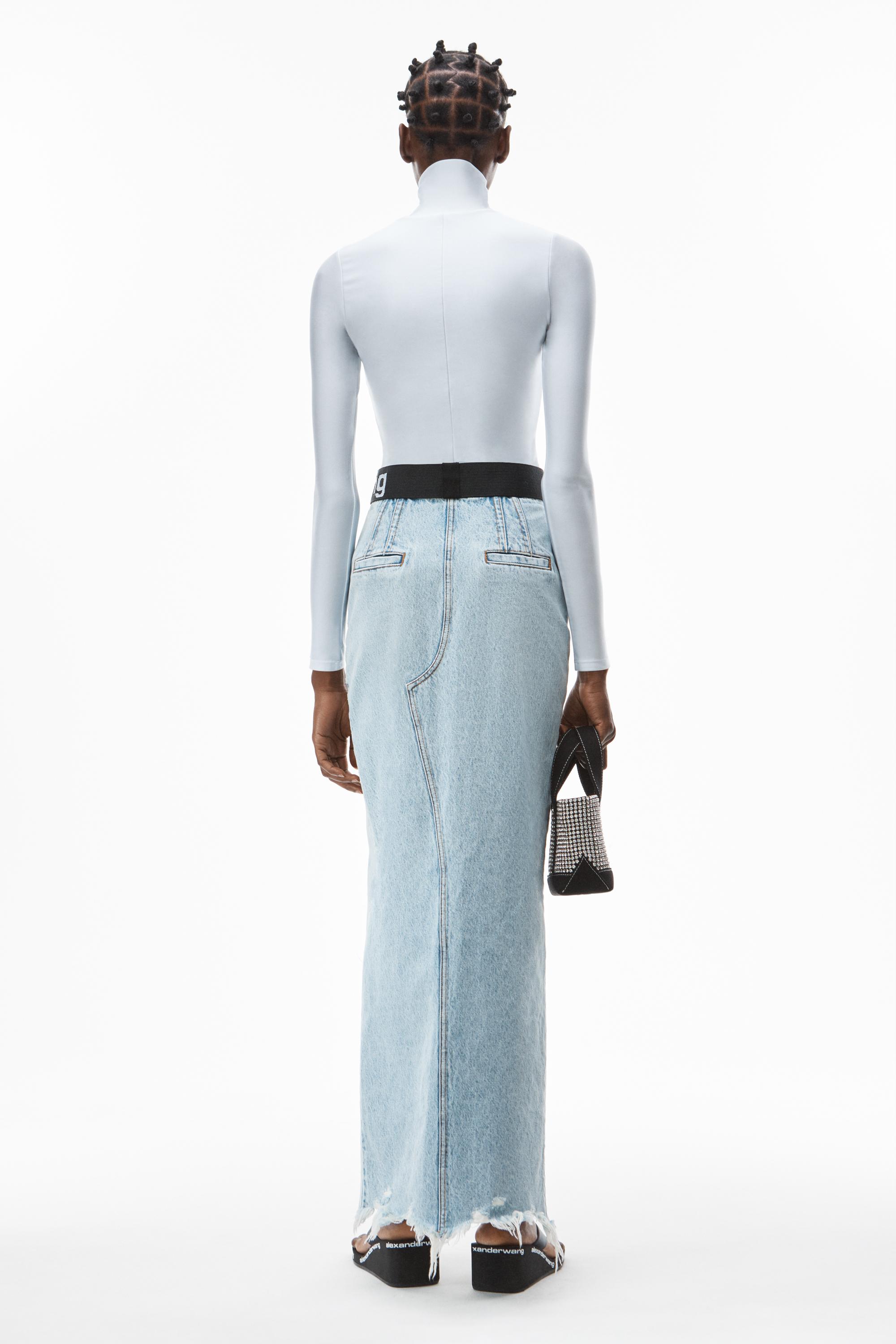 Alexander Wang Turtleneck Bodysuit In Active Stretch in White | Lyst