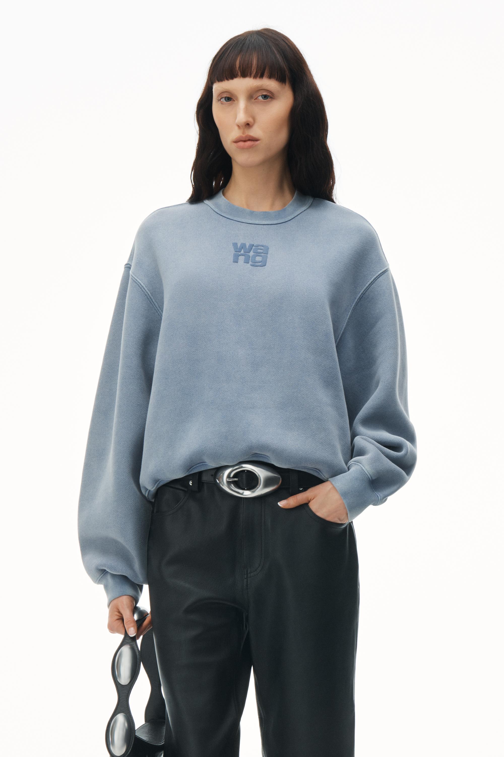 Alexander Wang Puff Logo Sweatshirt In Terry in Blue Lyst