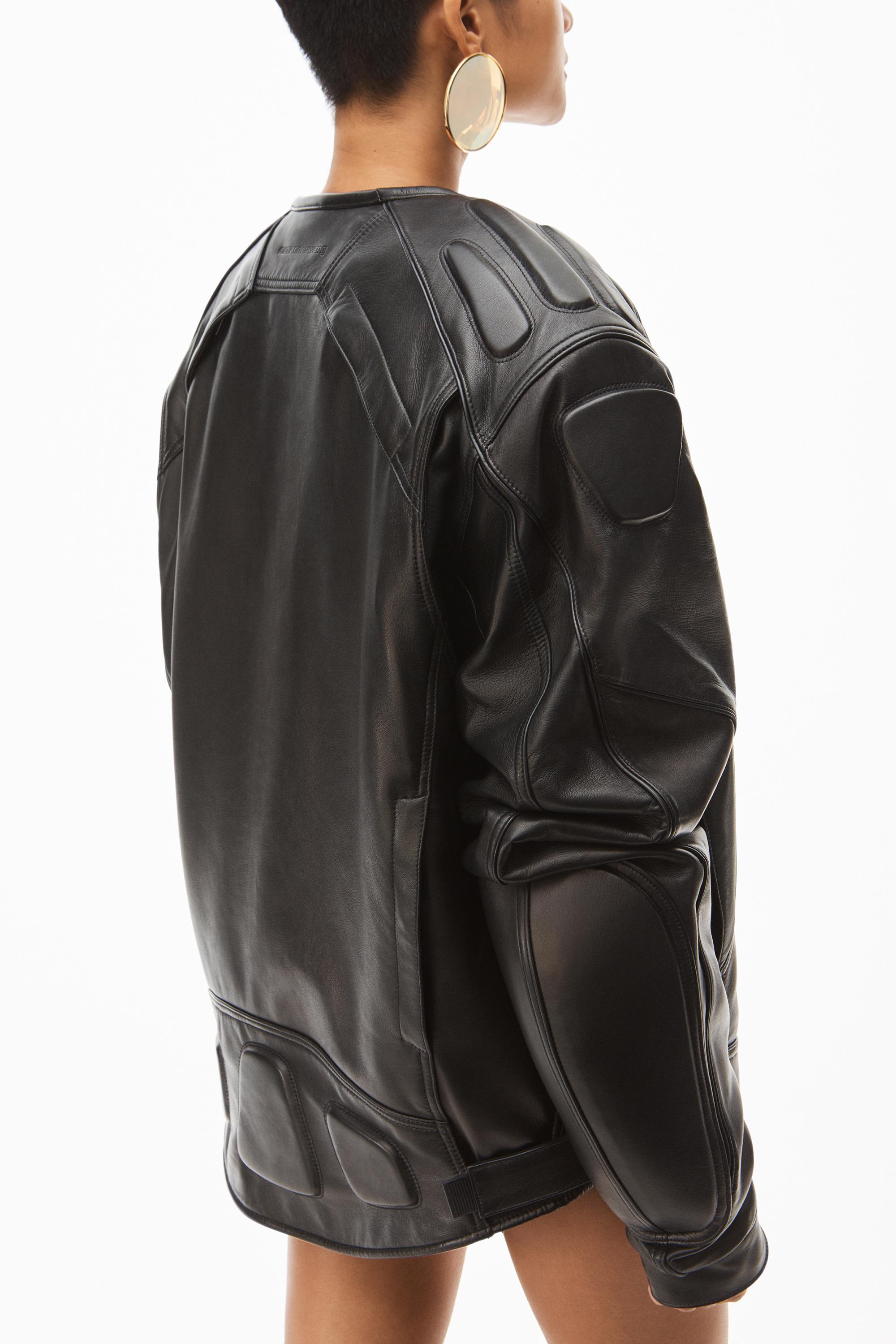 Alexander Wang Oversized Moto Jacket In Buttery Leather in