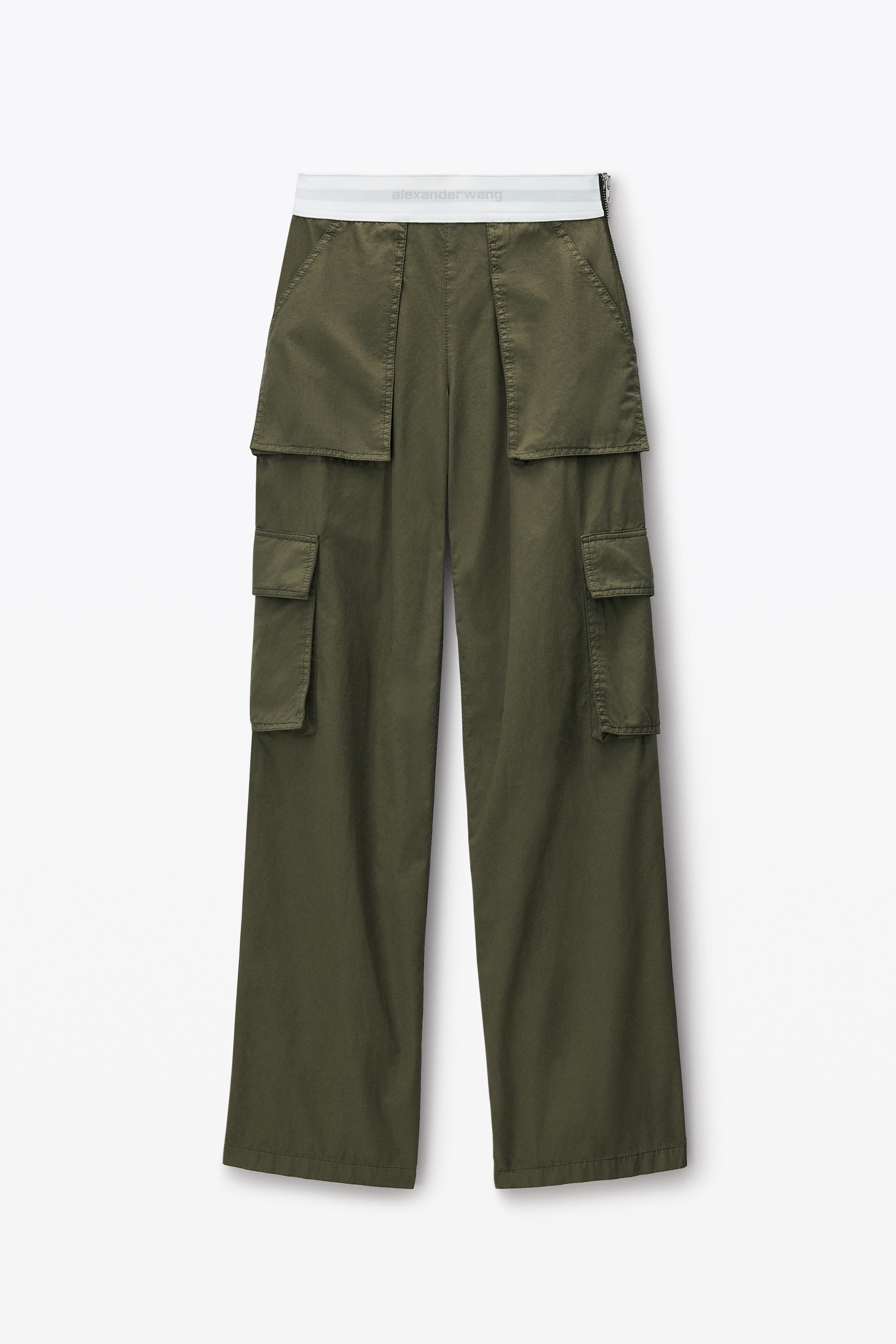 Alexander wang Rave カーゴパンツ カーキ ALEXANDER WANG rave cargo pants with elastic waistband Green