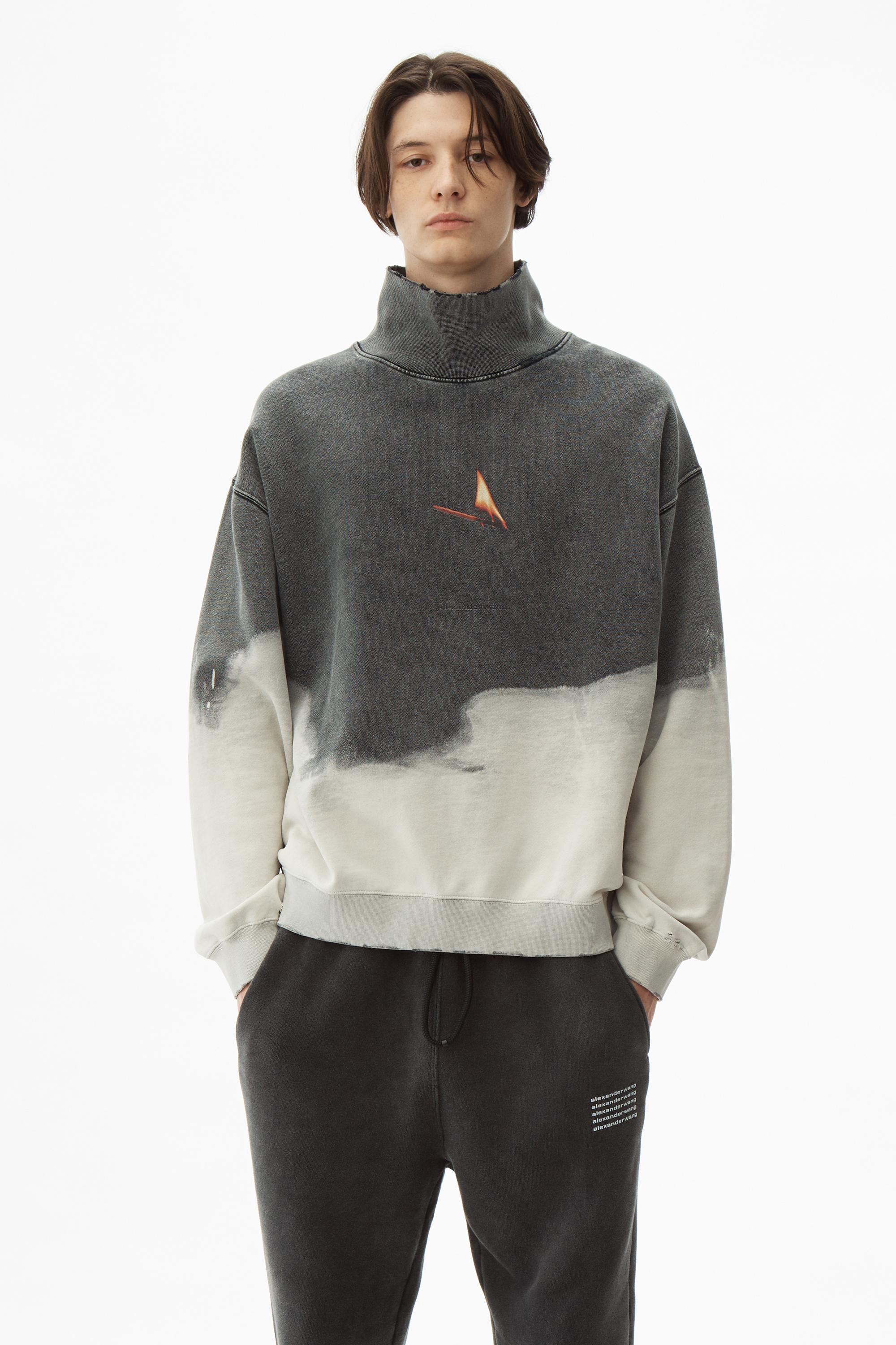 Alexander Wang Cotton Match Graphic Sweatshirt in Gray for Men | Lyst